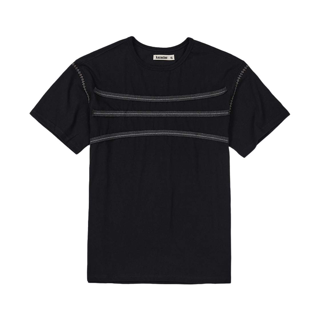 카락터 오르빗 하프 티셔츠 블랙(Karactor Orbit Half T-Shirts Black)