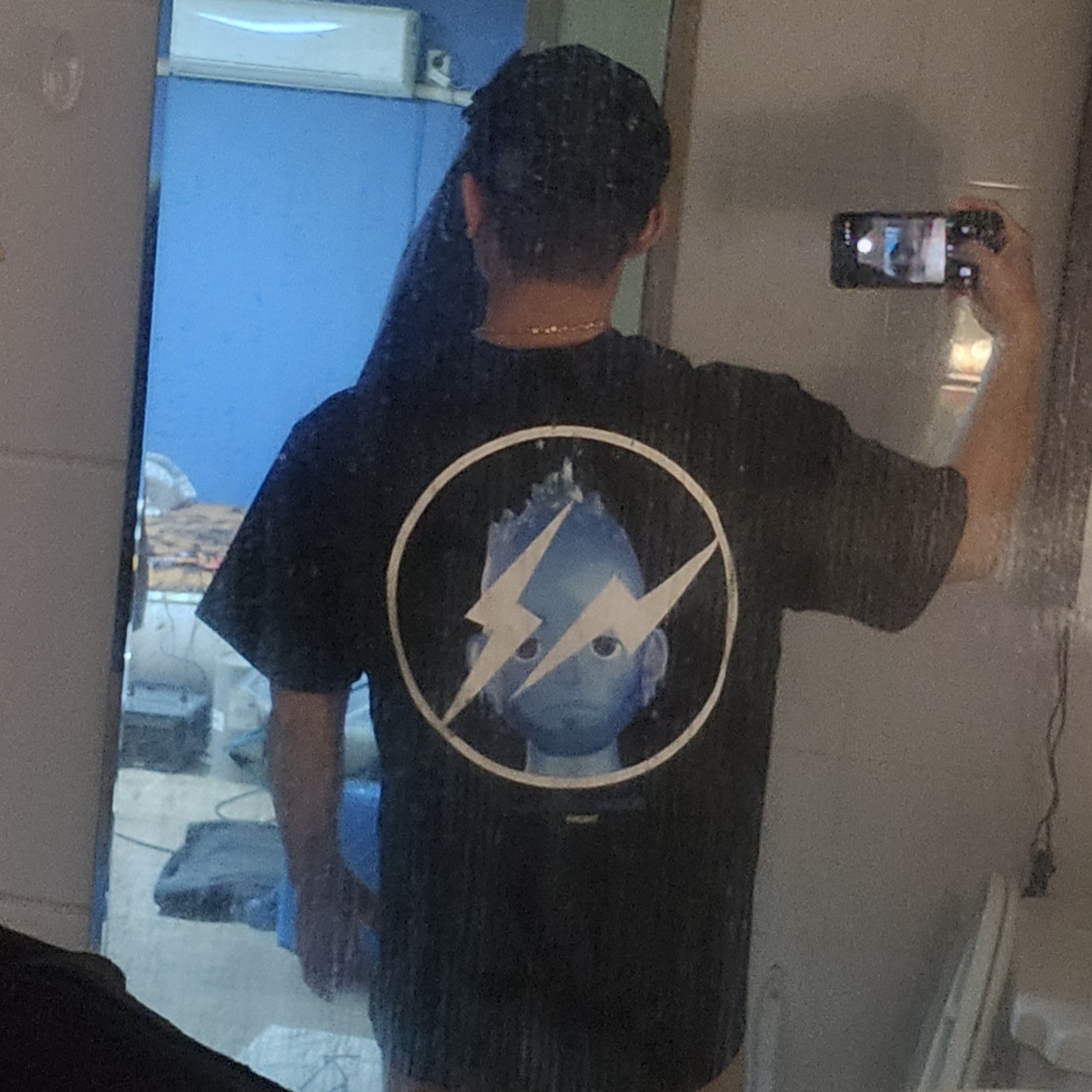 WADE x FRGMT T-shirt Black 착용 스타일 - 2