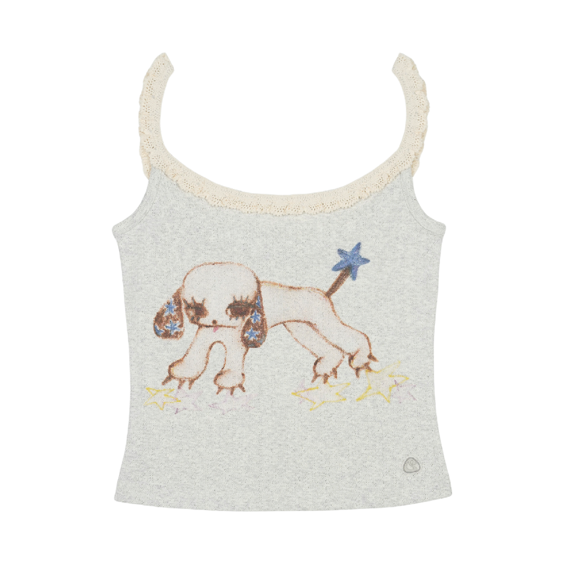 코이세이오 빈티지 퍼피 레이스 슬리브리스 라이트 멜란지(COYSEIO Vintage Puppy Lace Sleeveless Light Melange)