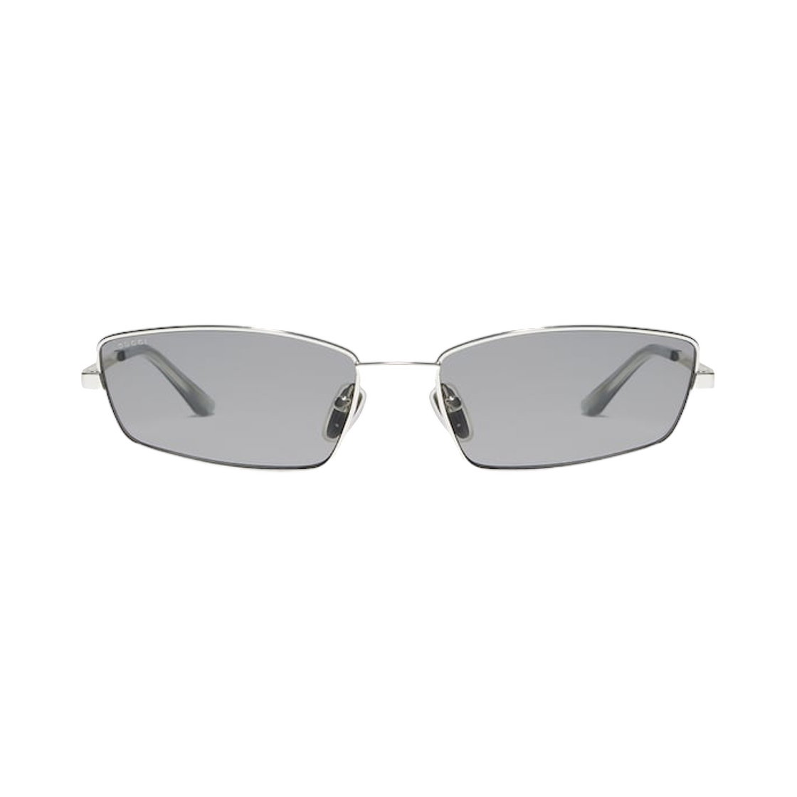 865690-I3330-8117 (W) Gucci Rectangular Frame Sunglasses Silver