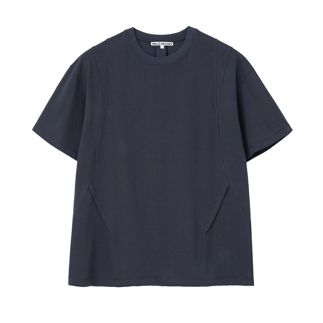 밀로 아카이브 데인티 커브 디테일 티셔츠 네이비(Millo Archive Dainty Curve Detail T-Shirt Navy)