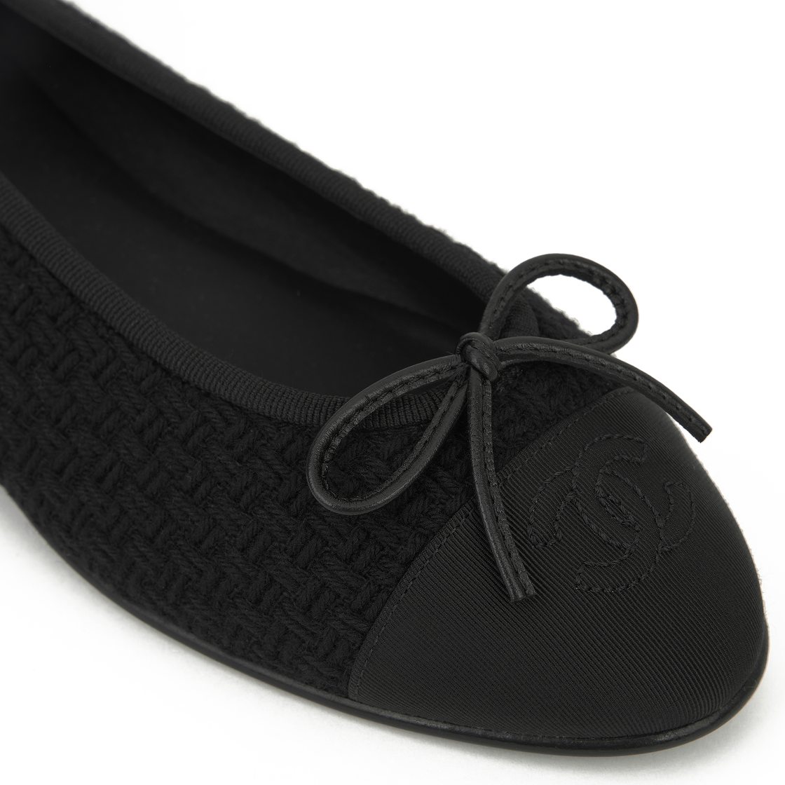(W) 샤넬 발레리나 플랫 울 트위드 그로그랭 & 블랙((W) Chanel Ballerina Flat Wool Tweed Grosgrain & Black) - 7