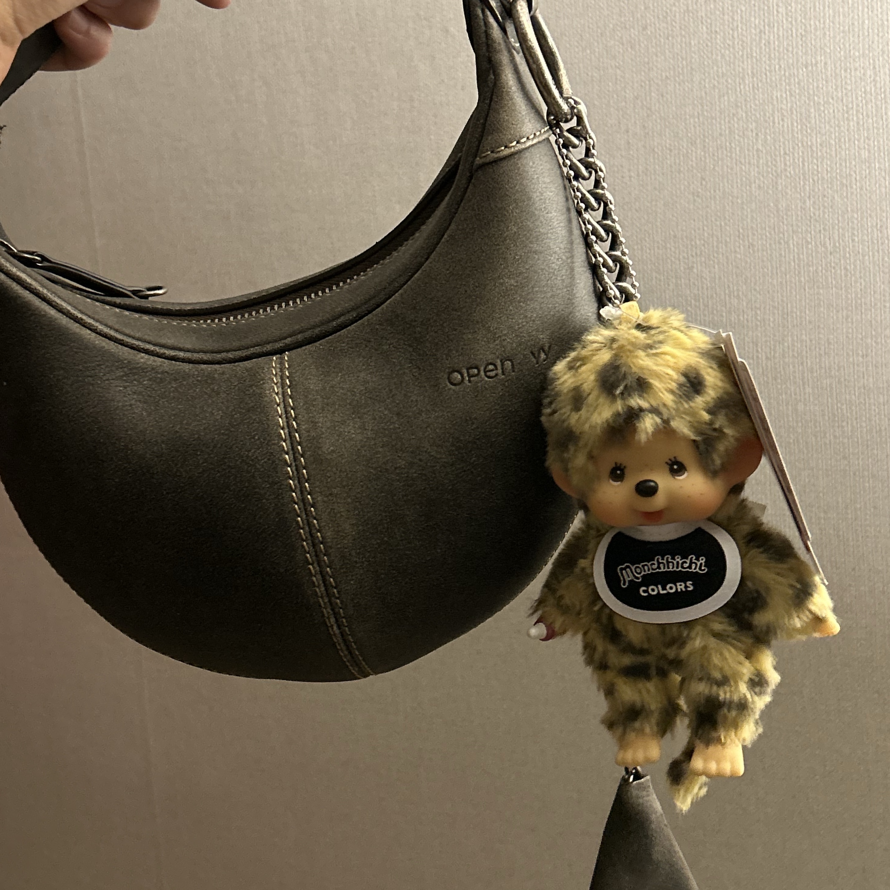Miffy Seoul Denim Edition Miffy Keyring, Monchhichi Colors Keychain Leopard Print 착용 스타일 - 6