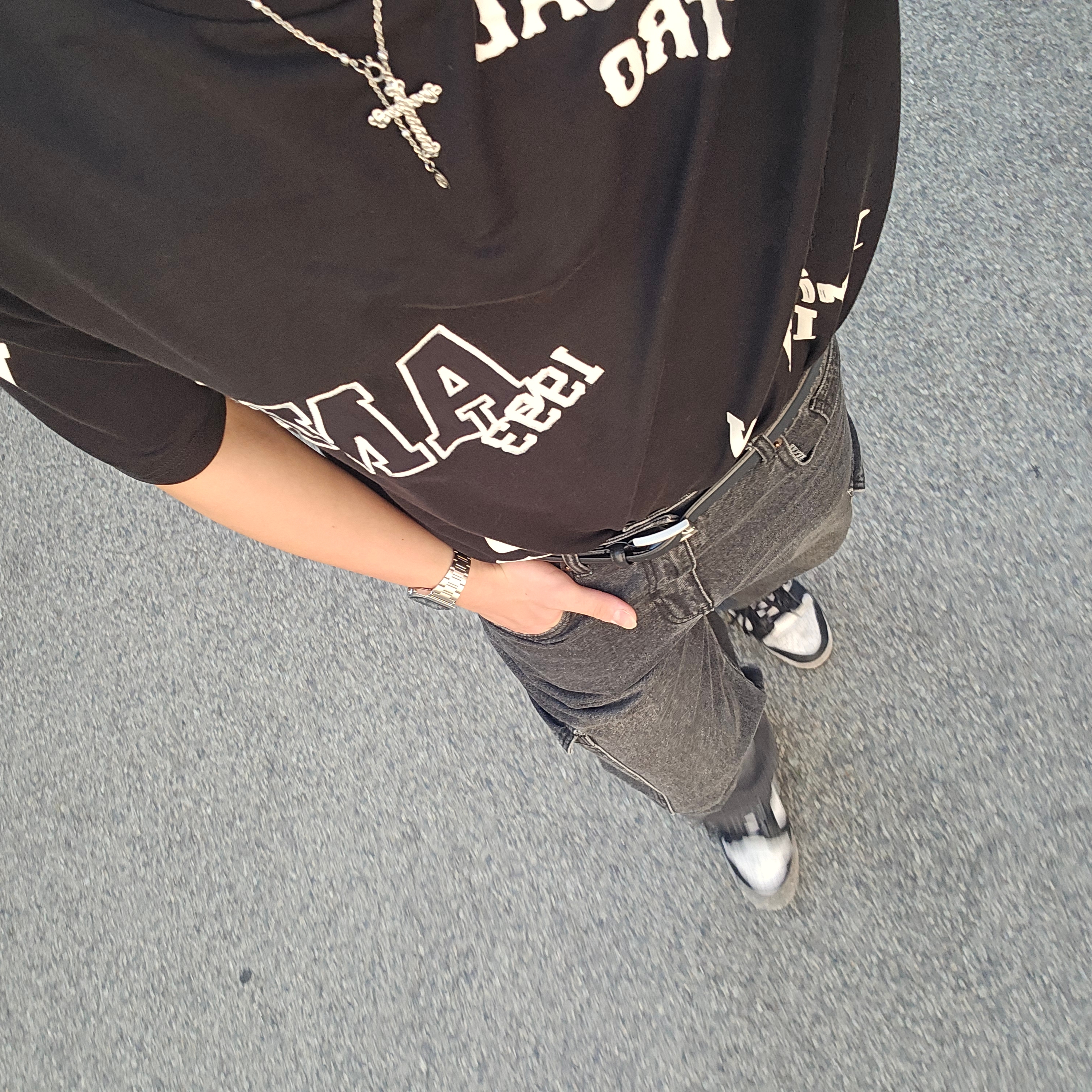 Sentiments No.473 Knot Cross Necklace Silver, Casio A-158WA-1 착용 스타일 - 2