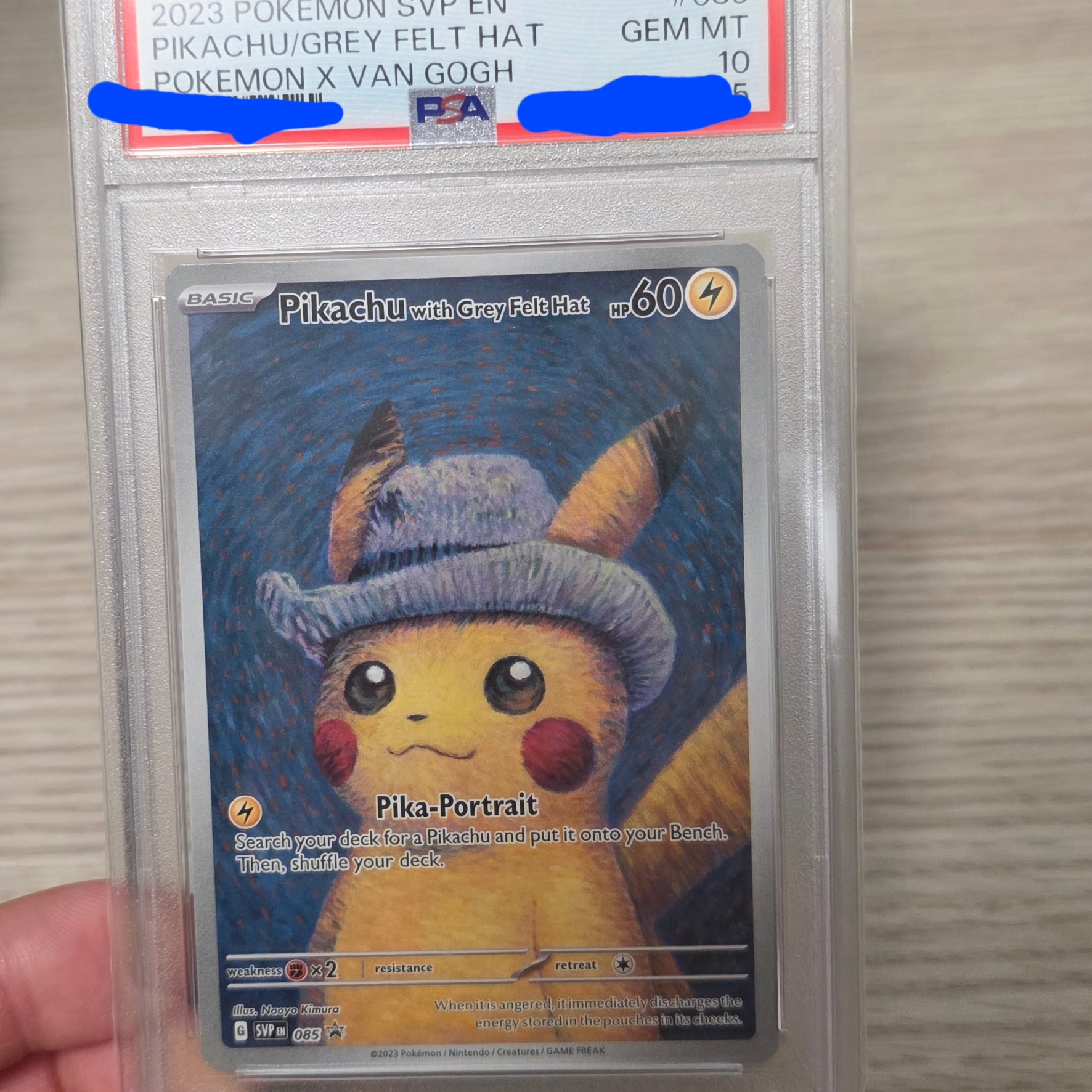 Pokemon TCG x Van Gogh Museum Pikachu with Grey Felt Hat P Scarlet & Violet Promos (English Ver.) 착용 스타일