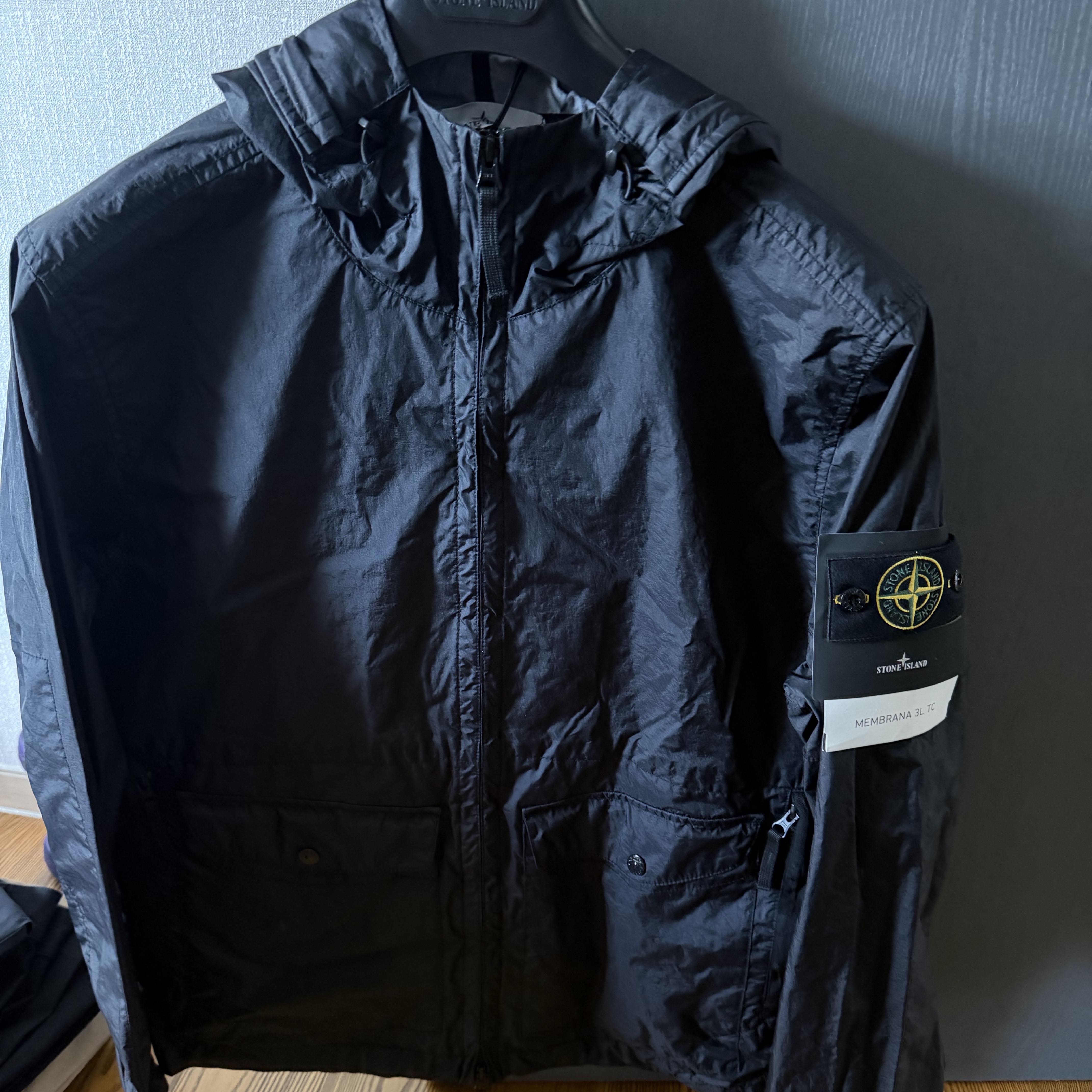 Stone Island 41123 Membrana 3L TC Hooded Jacket Blue - 24SS 착용 스타일 - 1