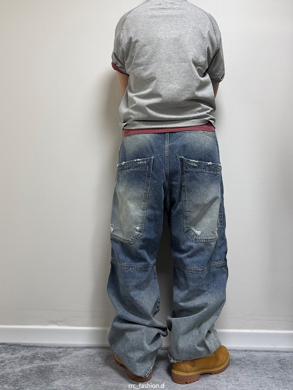 Timberland Premium 6 inch Waterproof Boot Wheat Nubuck - Wide, MJD 3D Knee Denim Pants Blue 착용 스타일 - 2