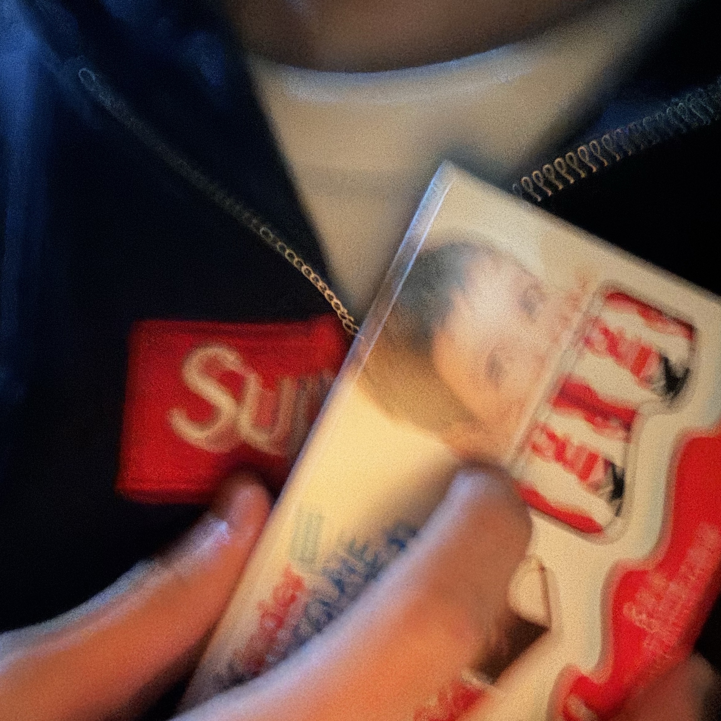 Supreme x MM6 Maison Margiela Box Logo Zip Up Hooded Sweatshirt Navy - 26SS, Louis Vuitton Pocket Organizer Chocolate 착용 스타일 - 1