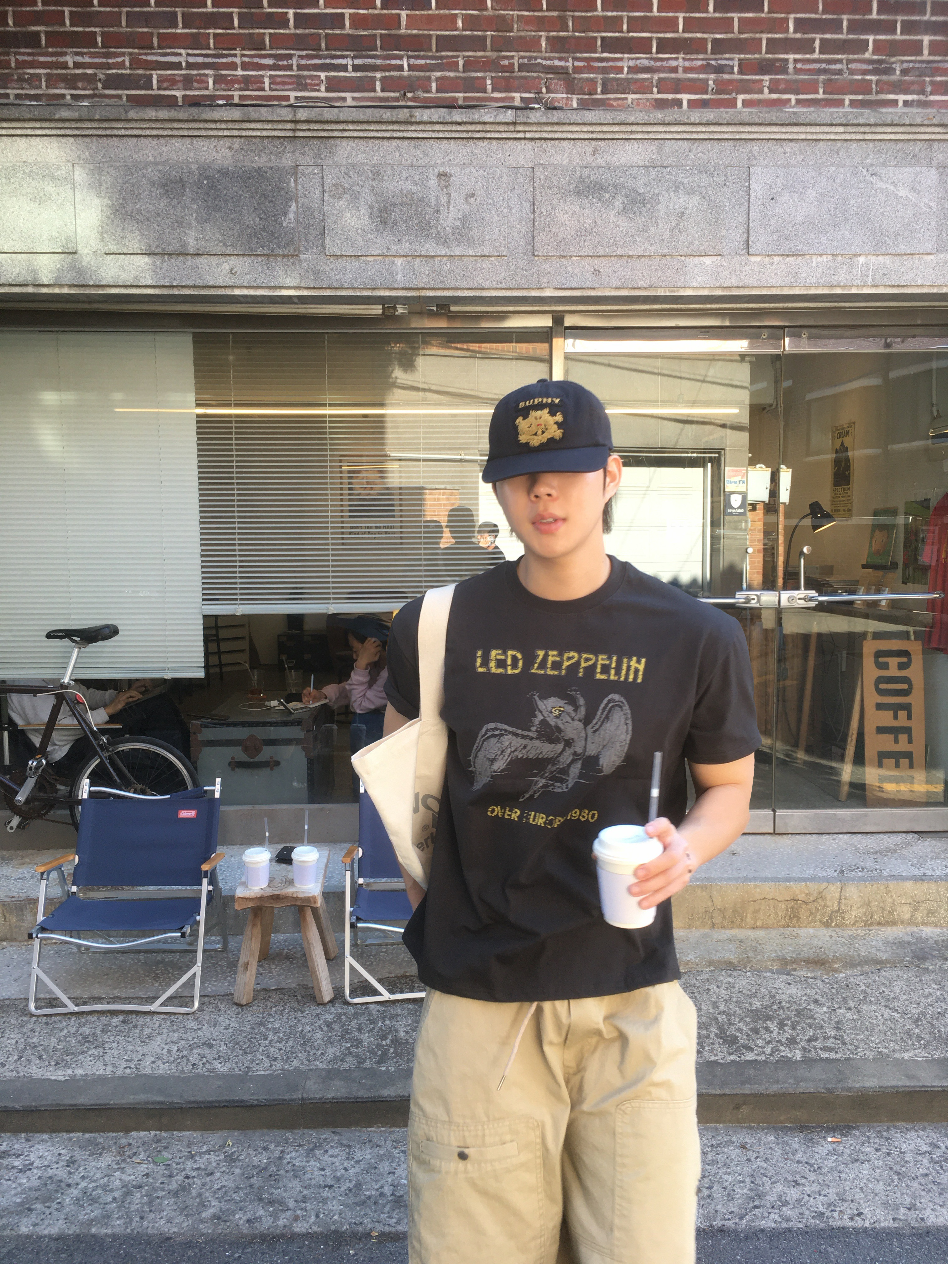 Supreme Bullion Dragon 6-Panel Black - 25SS, Dr. Martens 1461 Smooth Black 착용 스타일 - 4