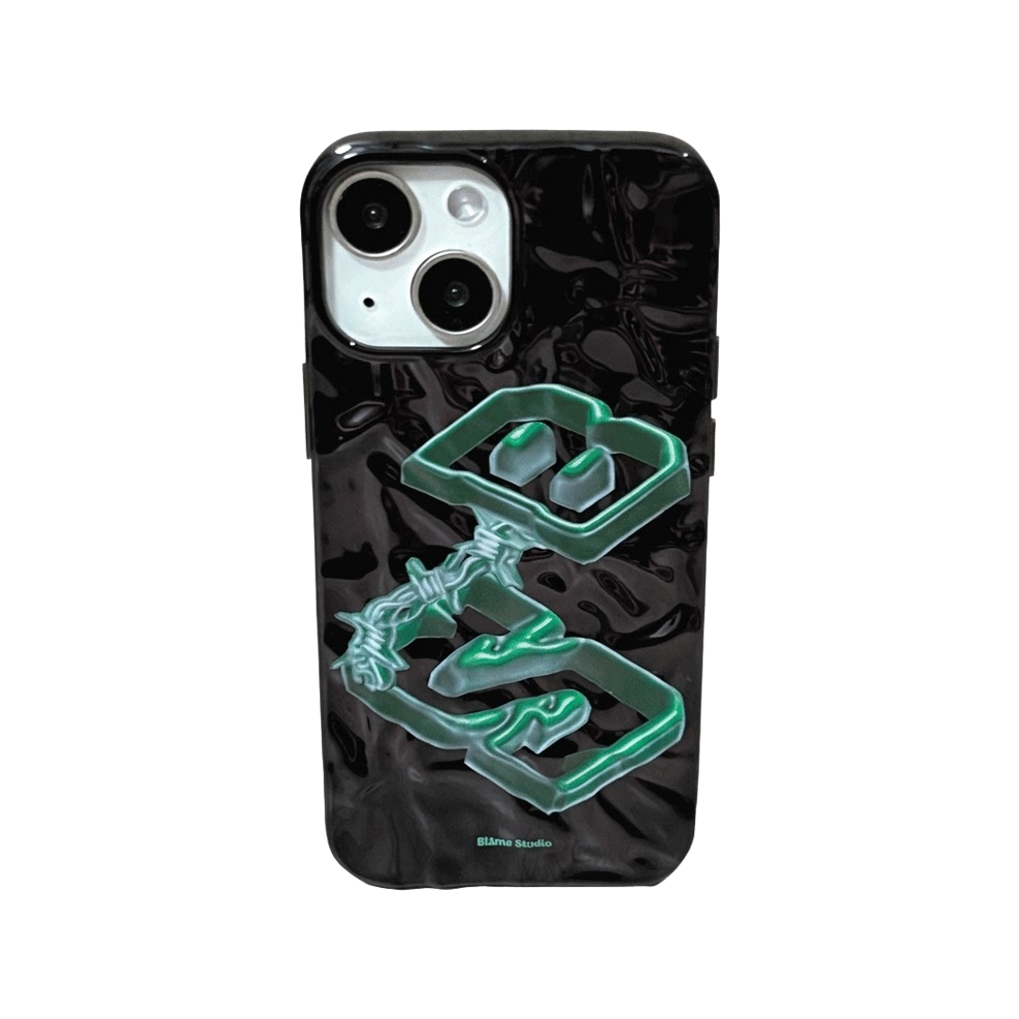 블레임스튜디오 블랙 웨이브 케이스(BLAMESTUDIO BS logo black wavy case)