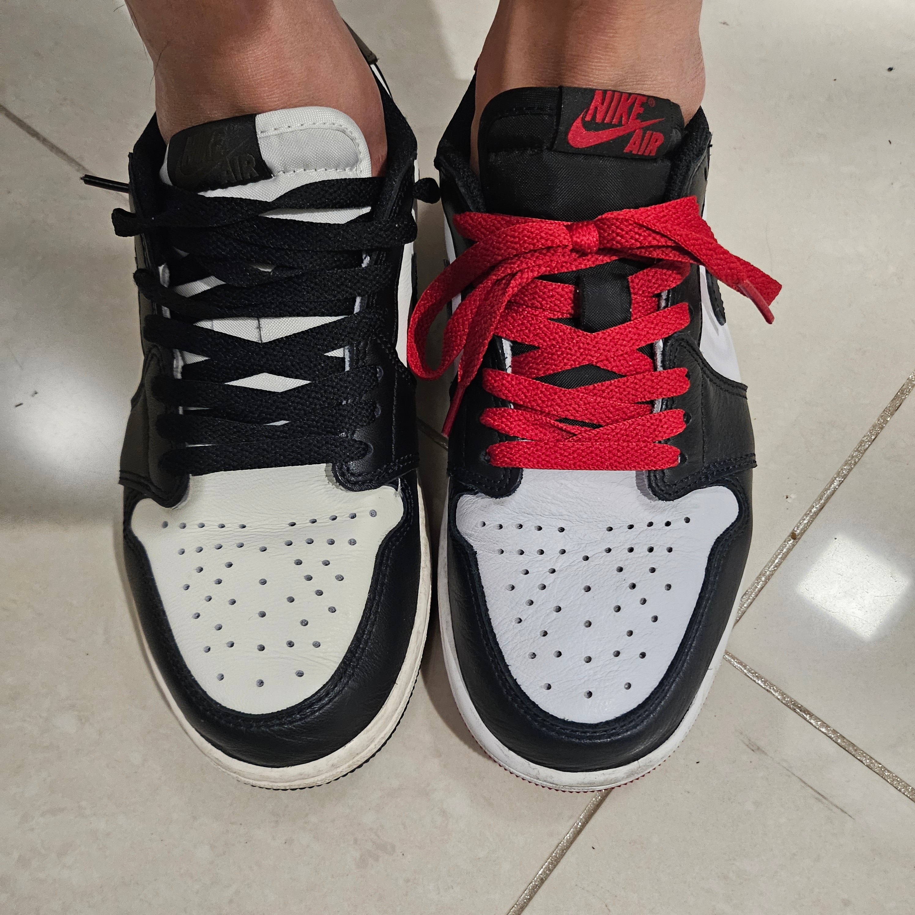 Jordan 1 Retro Low OG Mocha, Jordan 1 Retro Low OG Black Toe 착용 스타일 - 4