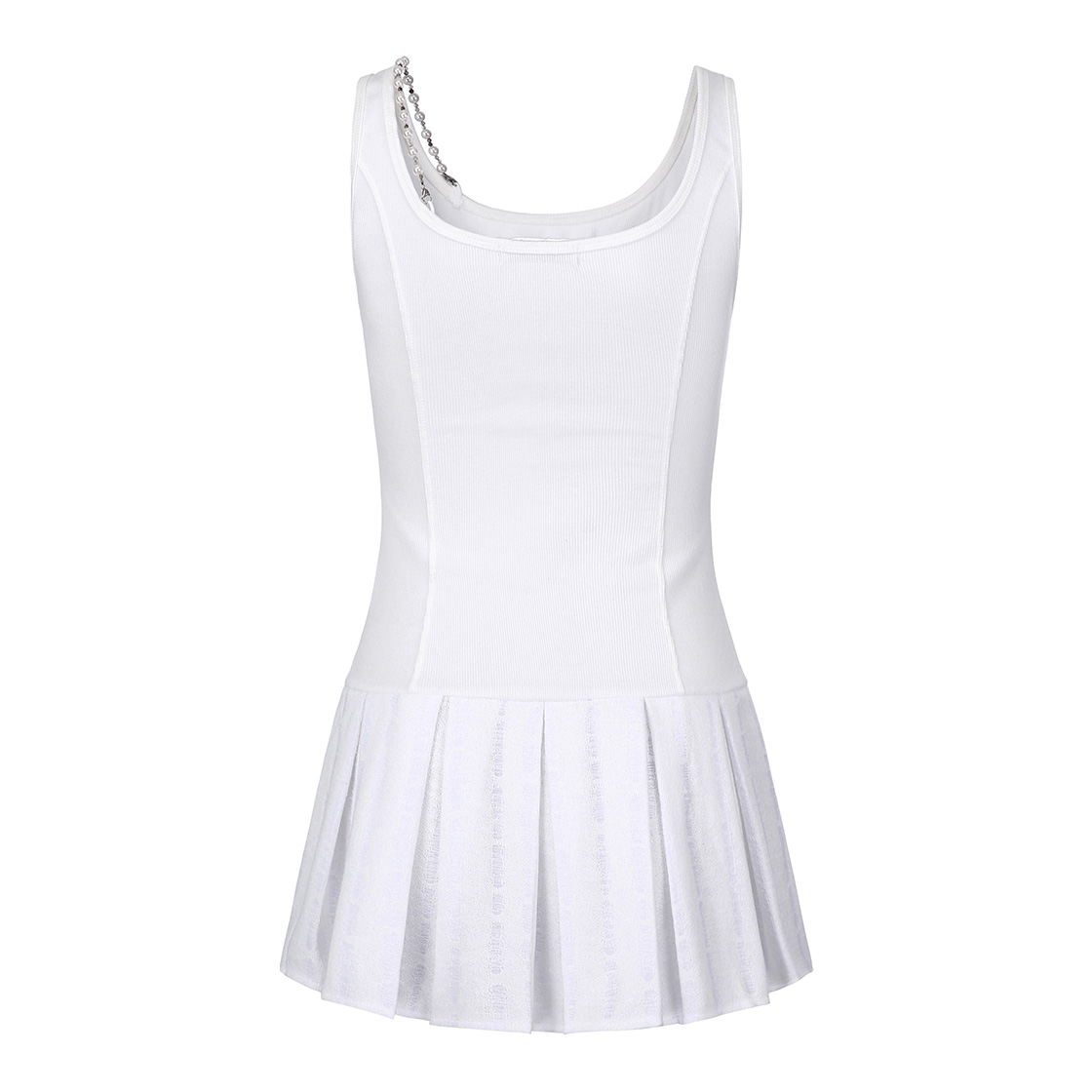 [KREAM 단독] 쇠아 디스트로이 플리츠 비즈 원피스 화이트([KREAM 단독] SØAR Destroy Pleats Beads Dress White) - 2