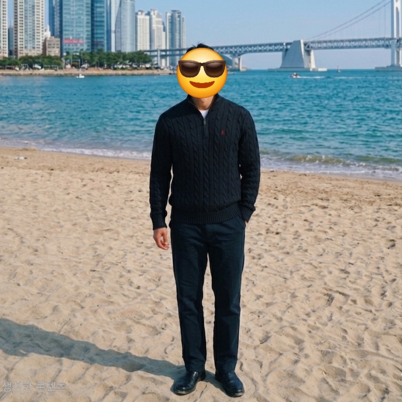 [10%적립] Polo Ralph Lauren Cable Knit Cotton Quarter Zip Sweater Polo Black - 26SS 착용 스타일