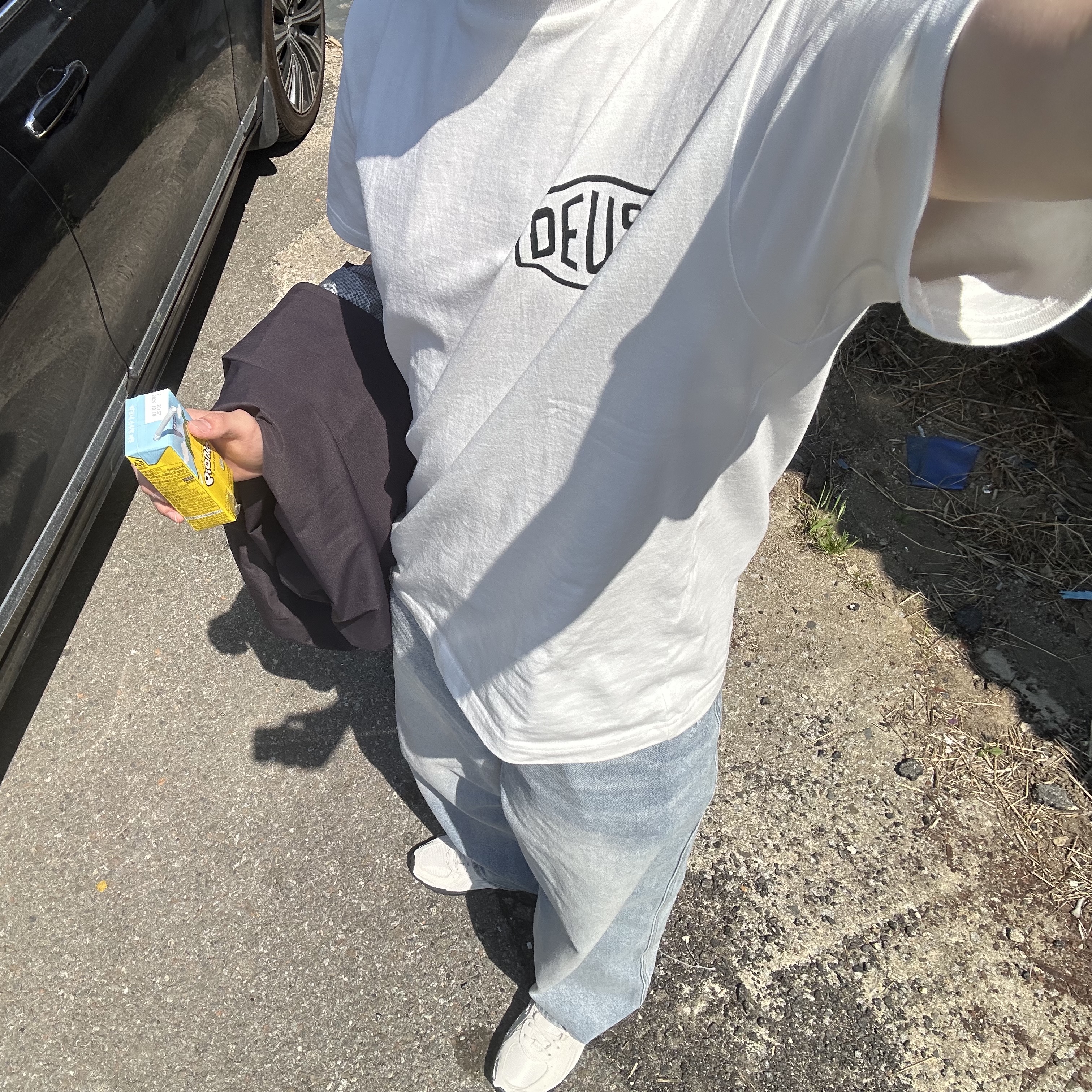 Suade Contour Pocket Denim Light Blue 착용 스타일 - 1