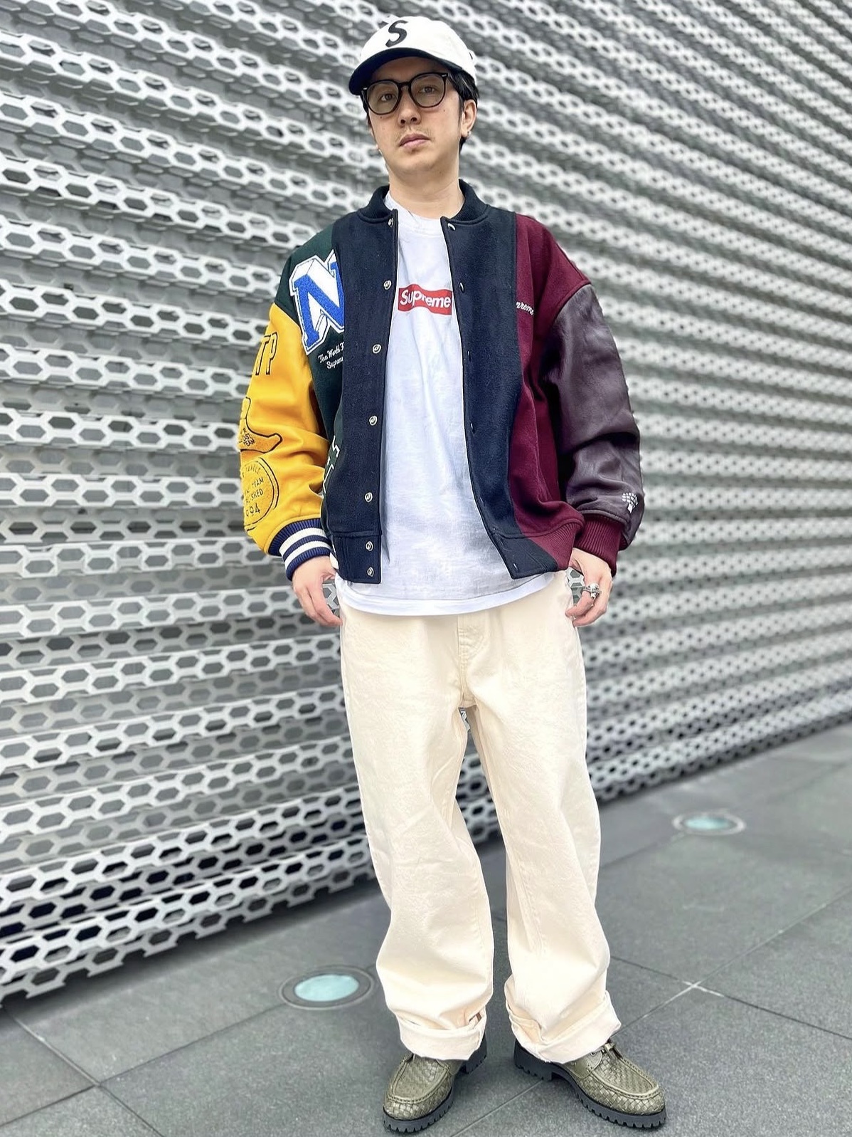 Supreme x FIJI Soccer Jersey Multicolor - 26SS, Supreme x MM6 Maison Margiela Split Varsity Jacket Multicolor - 24SS 착용 스타일 - 2