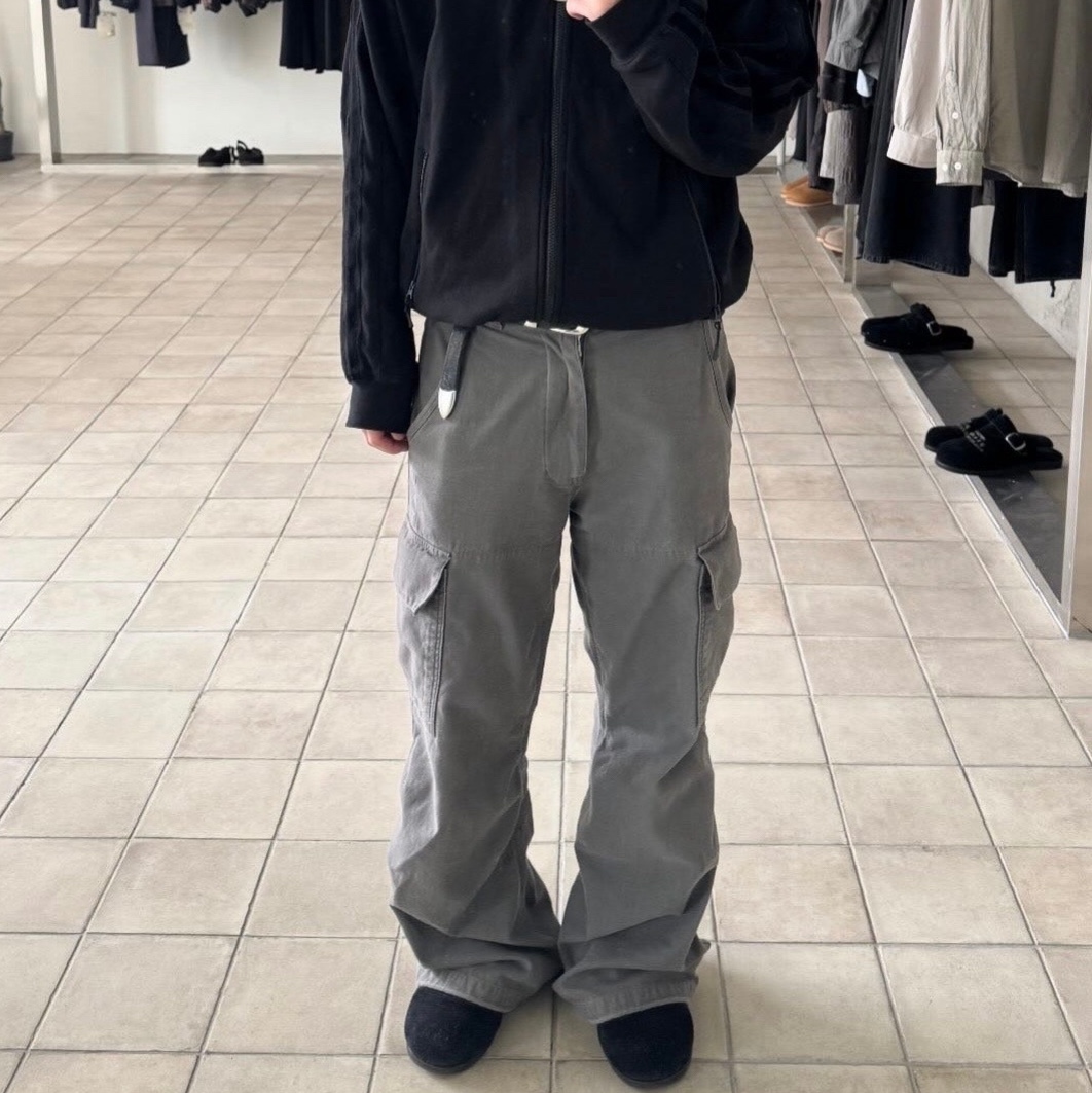 Polyteru Loosed Cargo Pants Washed Khaki Gray, Polyteru Velour Taped Track Top Jacket Black 착용 스타일