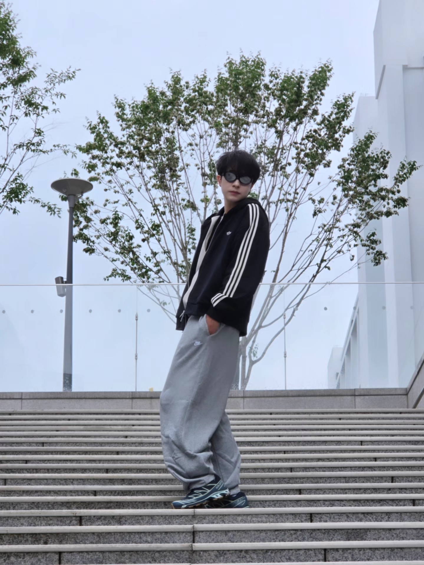 Adidas 3-Stripes Full-Zip Hoodie Black Cream White - KR Sizing, Adidas 3-Stripes Full-Zip Hoodie Black Cream White - US Sizing 착용 스타일 - 3