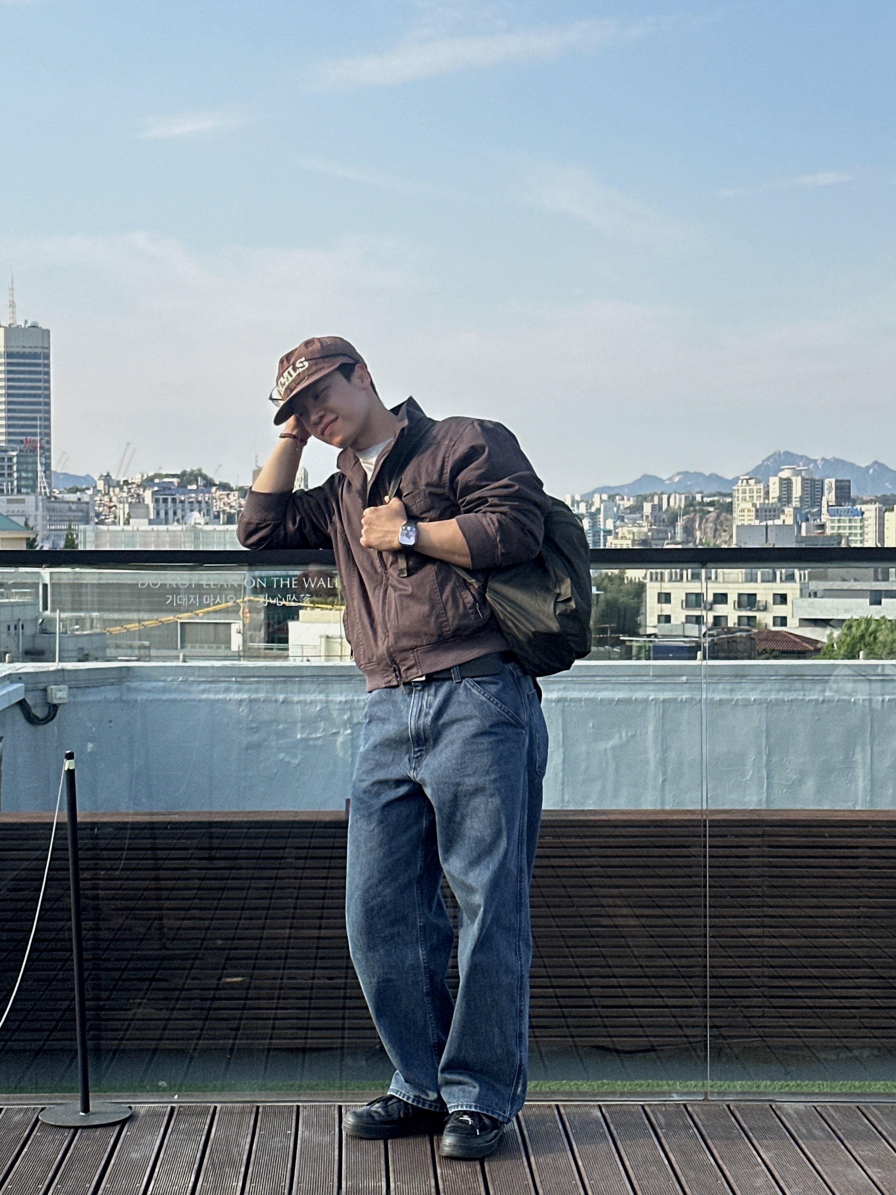 Hommless HMLS Vintage 5 Panel Hat Brown, Nike Air Force 1 '07 Low Triple Black 착용 스타일 - 3