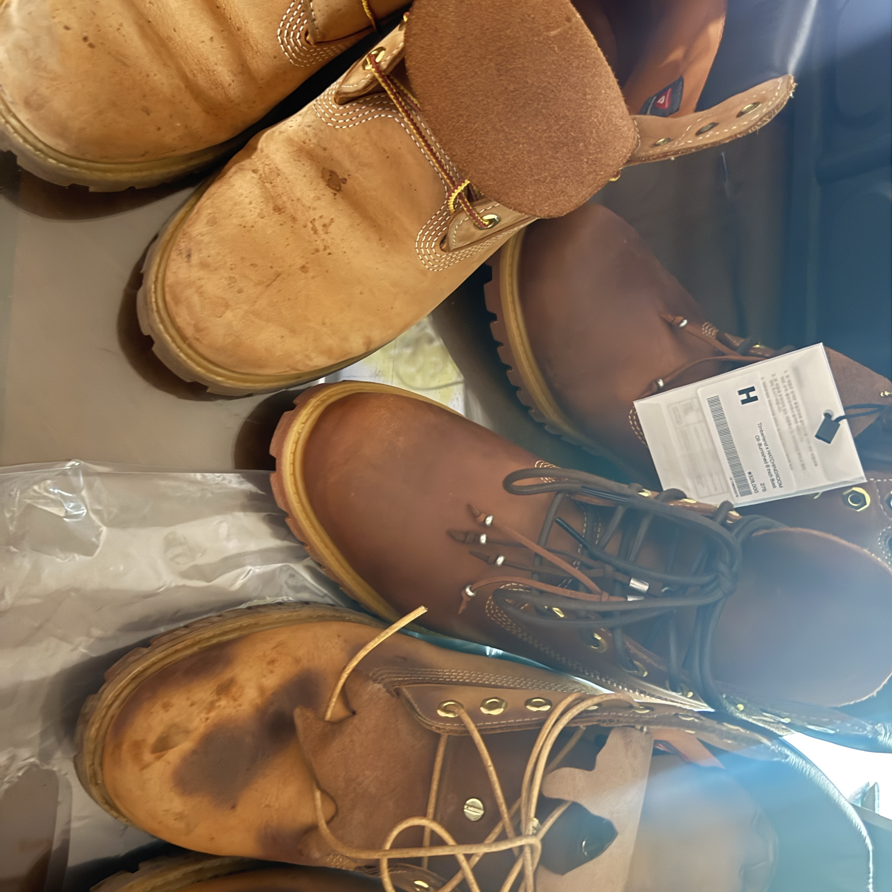 Timberland x Hatchingroom 6 Inch Boots Oil-Burnished - Wide, Timberland Premium 6 inch Waterproof Boot Wheat Nubuck - Wide 착용 스타일