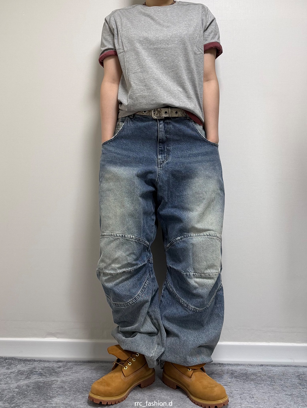 Timberland Premium 6 inch Waterproof Boot Wheat Nubuck - Wide, MJD 3D Knee Denim Pants Blue 착용 스타일 - 1