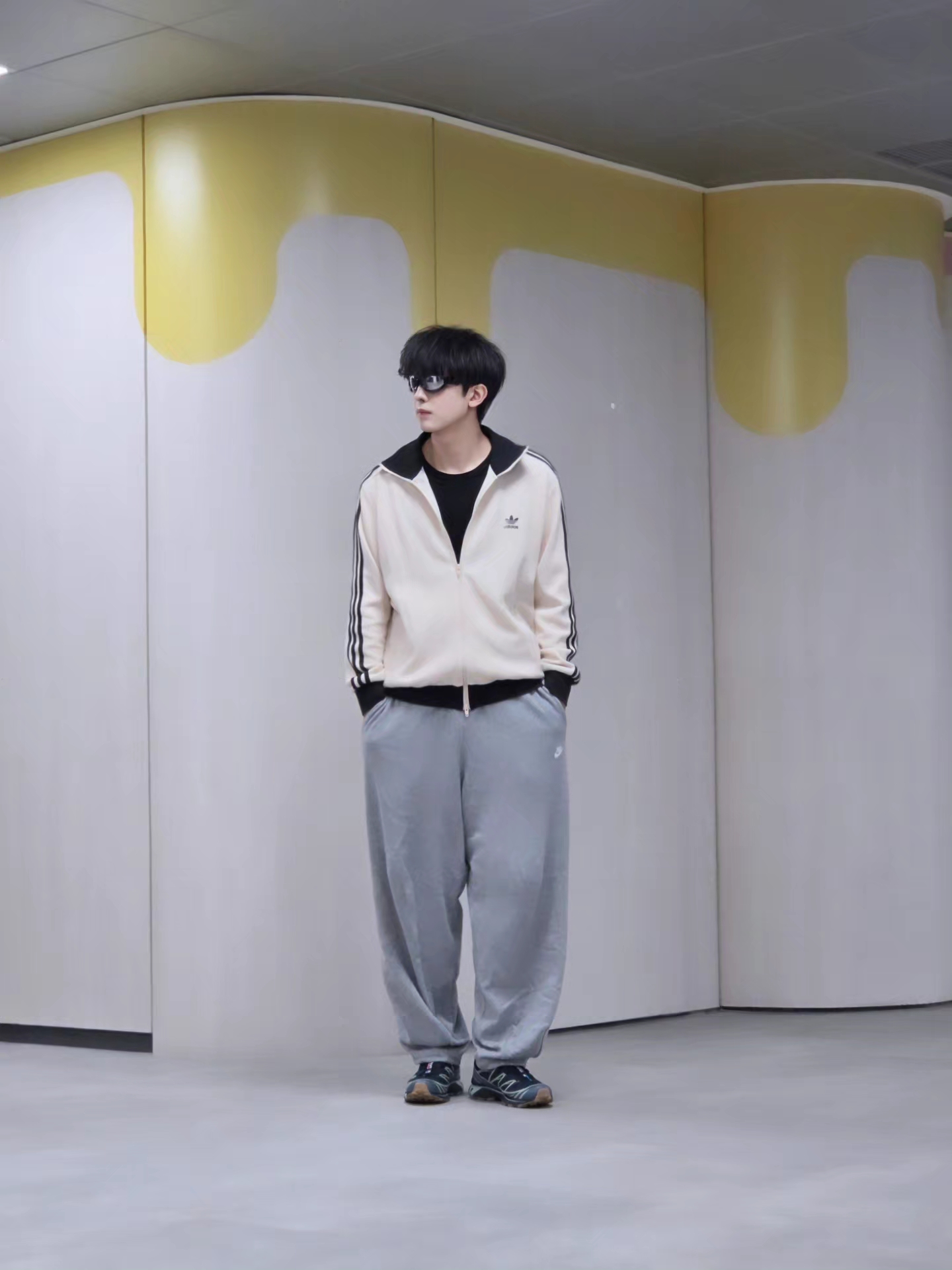 Adidas Waffle Beckenbauer Track Top Wonder White - KR Sizing, Adidas Waffle Beckenbauer Track Top Wonder White - KR Sizing 착용 스타일 - 4