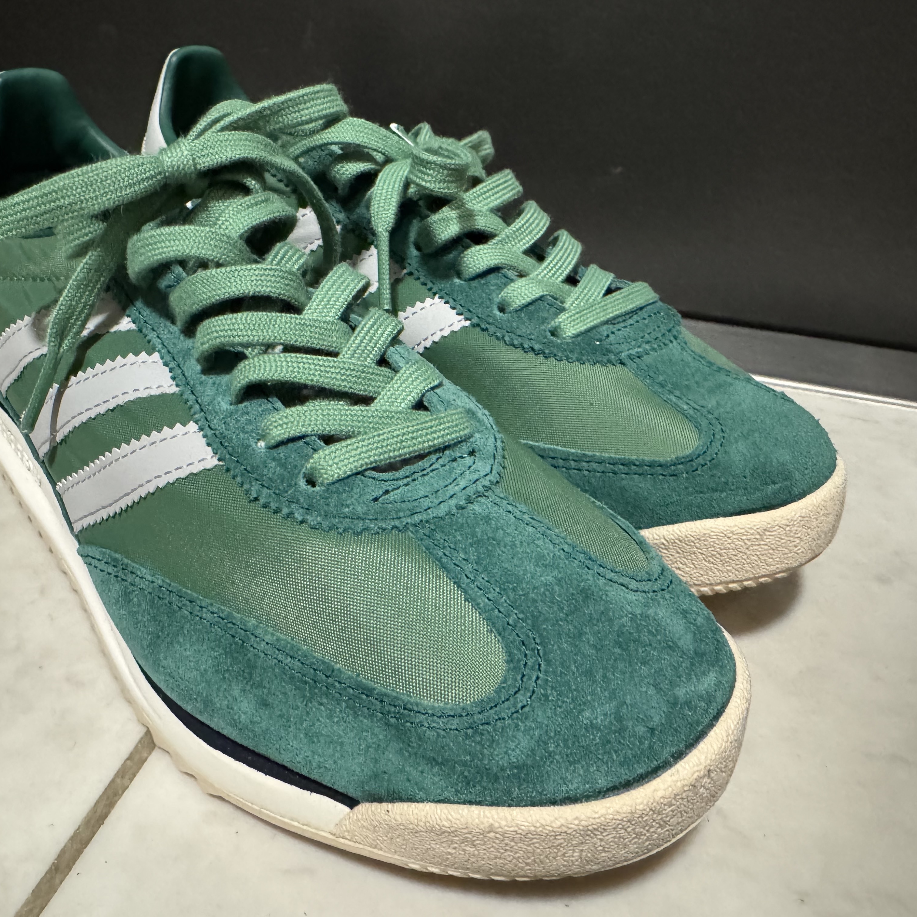 Adidas SL 72 RS Preloved Green Grey Two 착용 스타일