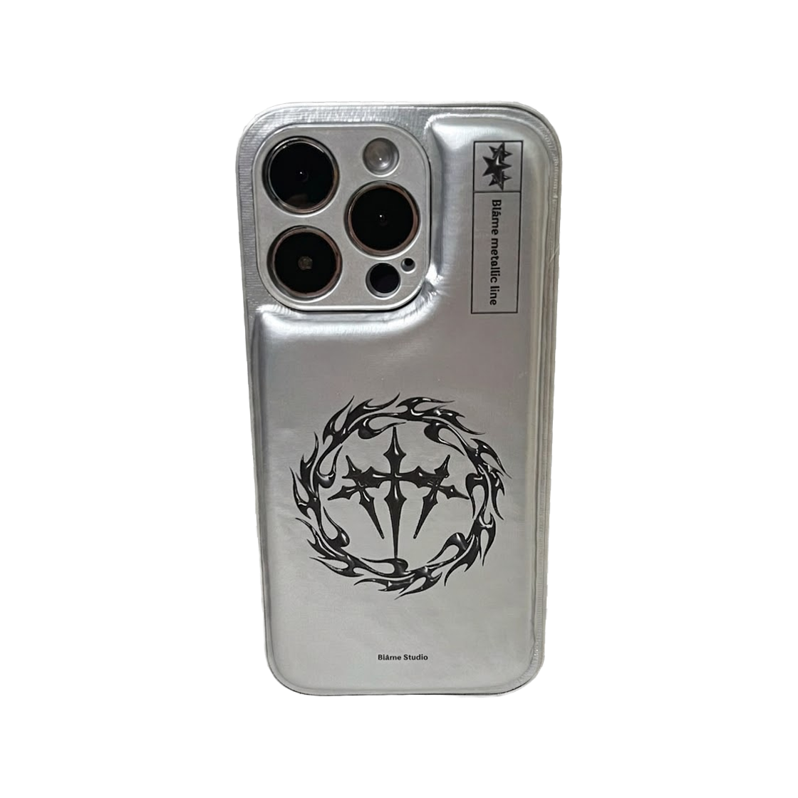 블레임스튜디오 메탈릭 실버 플러피 케이스(BLAMESTUDIO metallic silver fluffy case)
