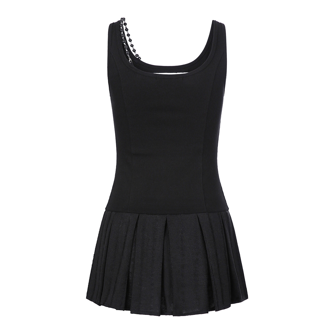 [KREAM 단독] 쇠아 디스트로이 플리츠 비즈 원피스 블랙([KREAM 단독] SØAR Destroy Pleats Beads Dress Black) - 2