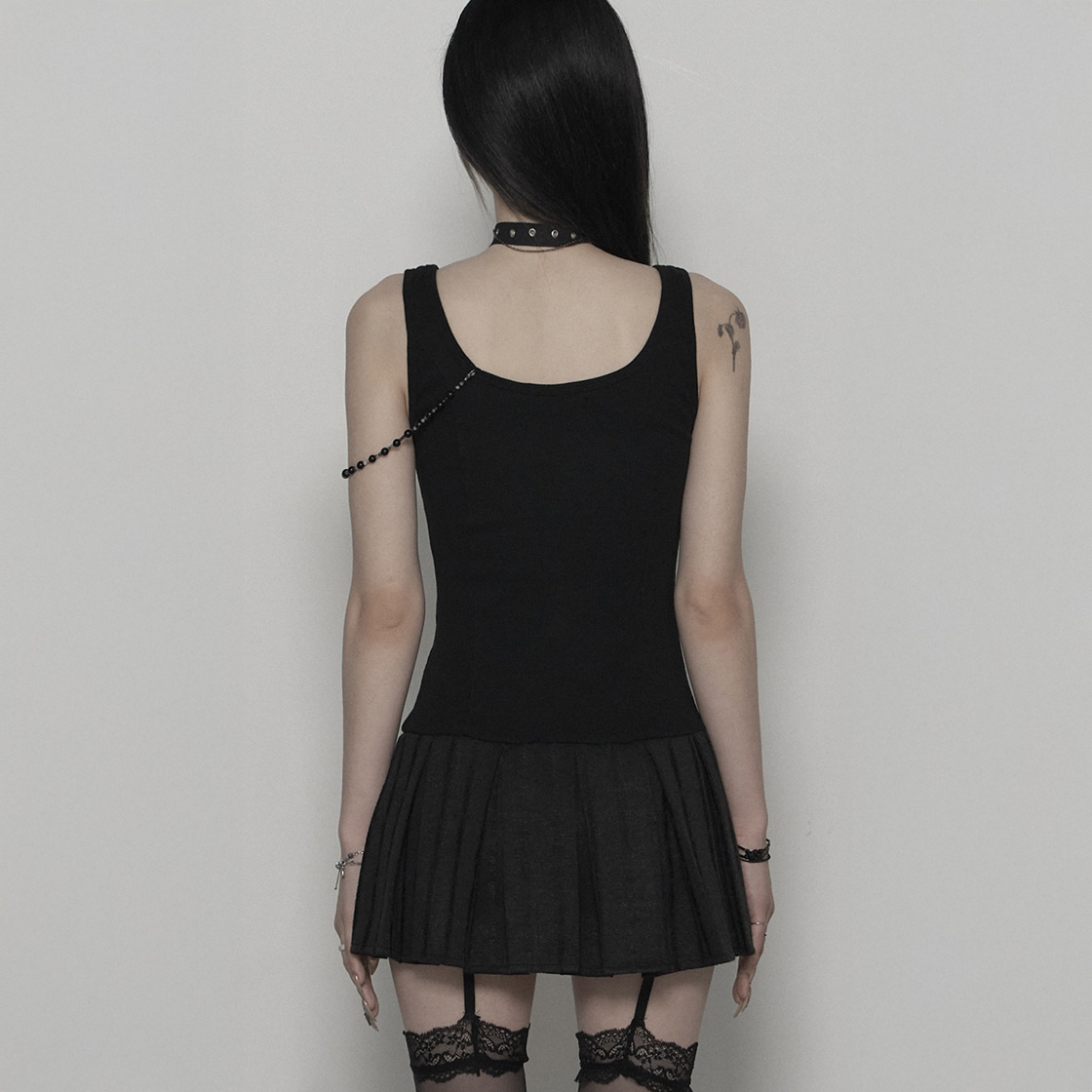 [KREAM 단독] 쇠아 디스트로이 플리츠 비즈 원피스 블랙([KREAM 단독] SØAR Destroy Pleats Beads Dress Black) - 5