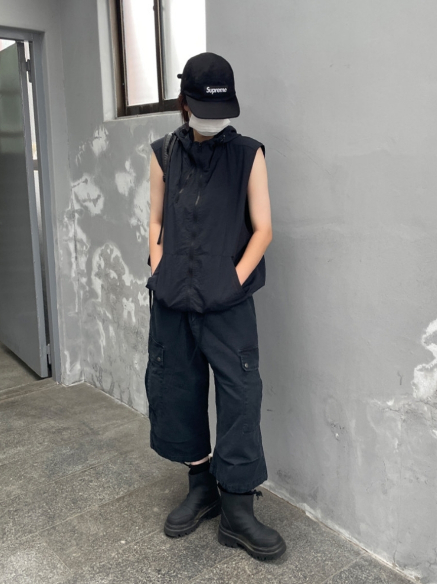 Supreme Waxed Cotton Camp Cap Black - 23FW 착용 스타일 - 3