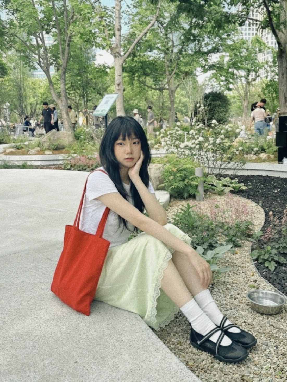(W) Fila Glio Maryjane Black 착용 스타일 - 2