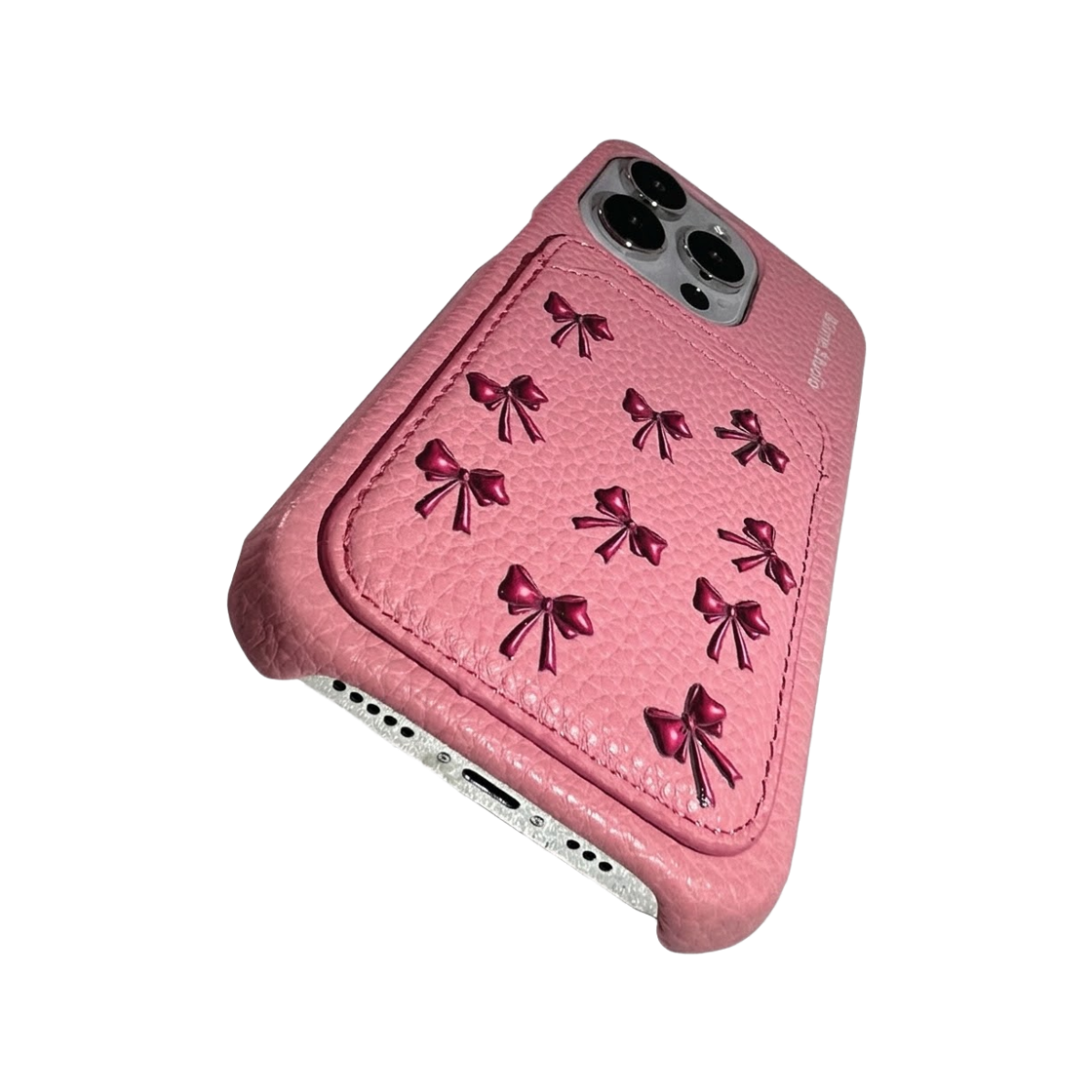 블레임스튜디오 핑크 리본 레더 카드케이스(BLAMESTUDIO Baby pink ribbon leather card case) - 4