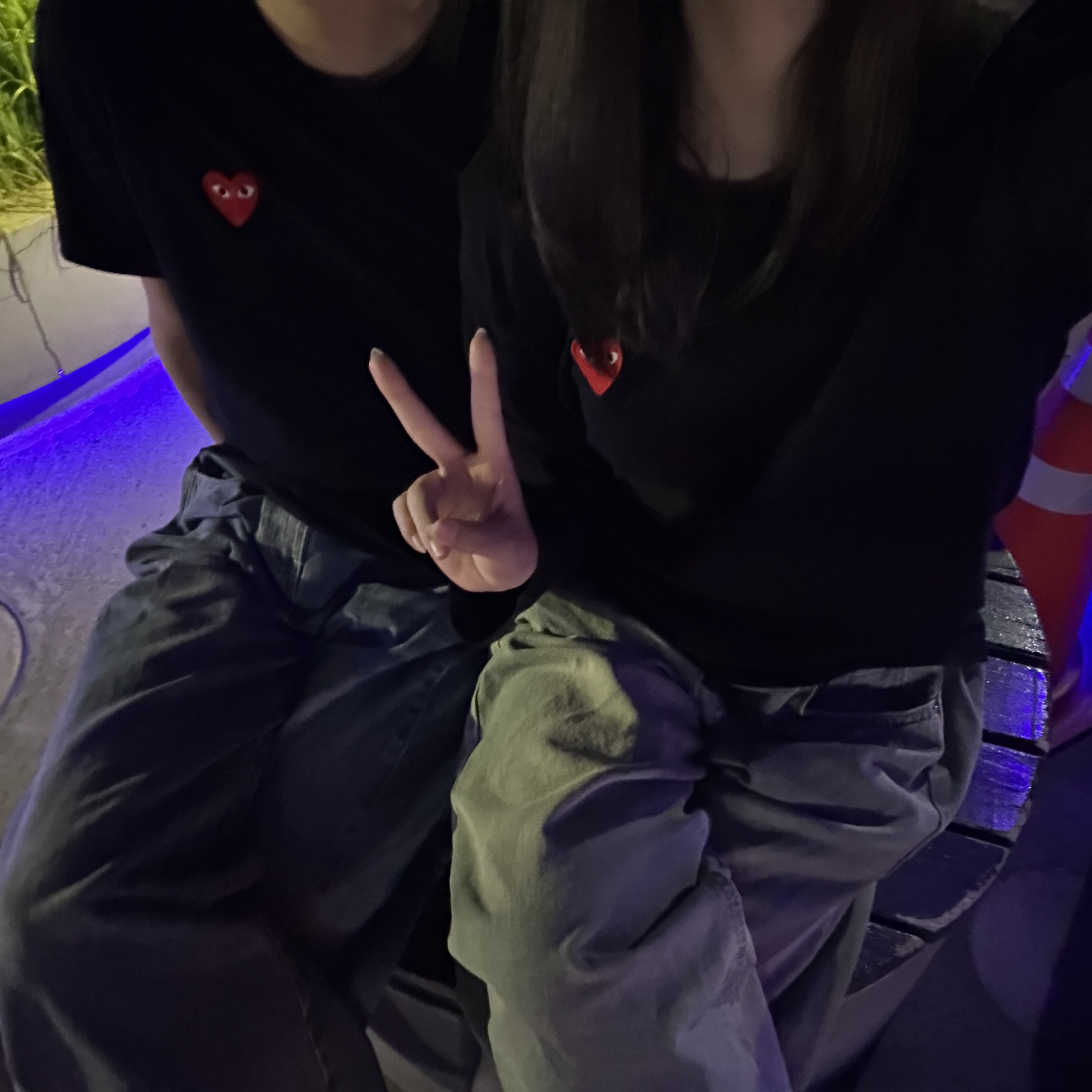 Play Comme des Garcons Red Heart T-Shirt Black, Play Comme des Garcons LS T-Shirt Black 착용 스타일