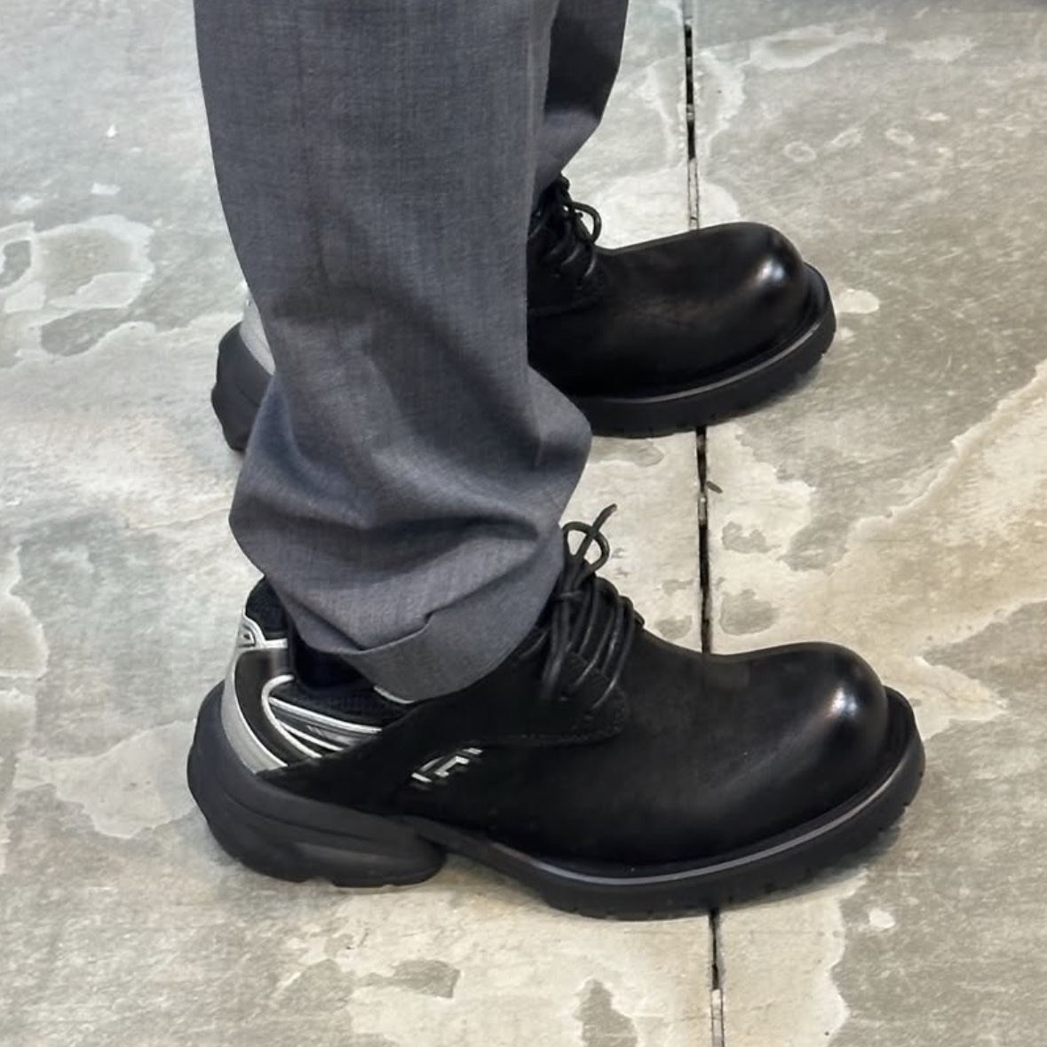 Remagine Hybrid Derby Shoes Starting Bigger Black White Silver 착용 스타일