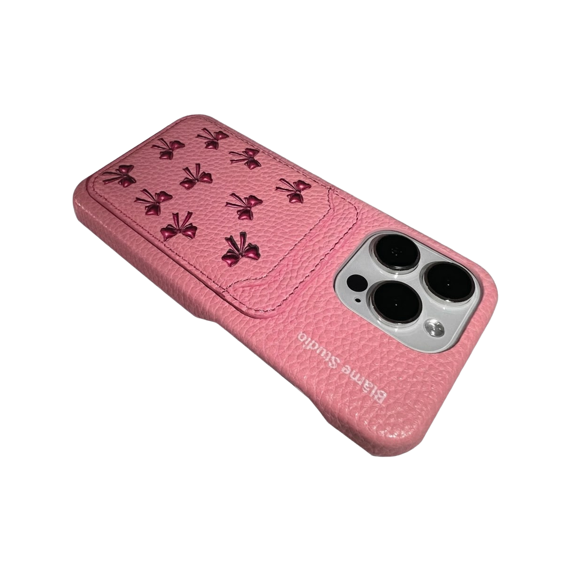 블레임스튜디오 핑크 리본 레더 카드케이스(BLAMESTUDIO Baby pink ribbon leather card case) - 3