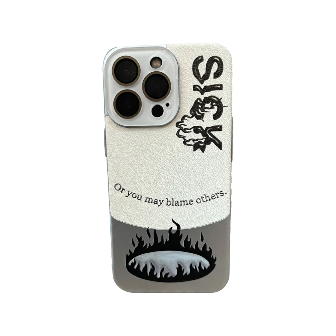 블레임스튜디오 화이트 레더 메탈 케이스(BLAMESTUDIO blame sick White Leather Metal Case)