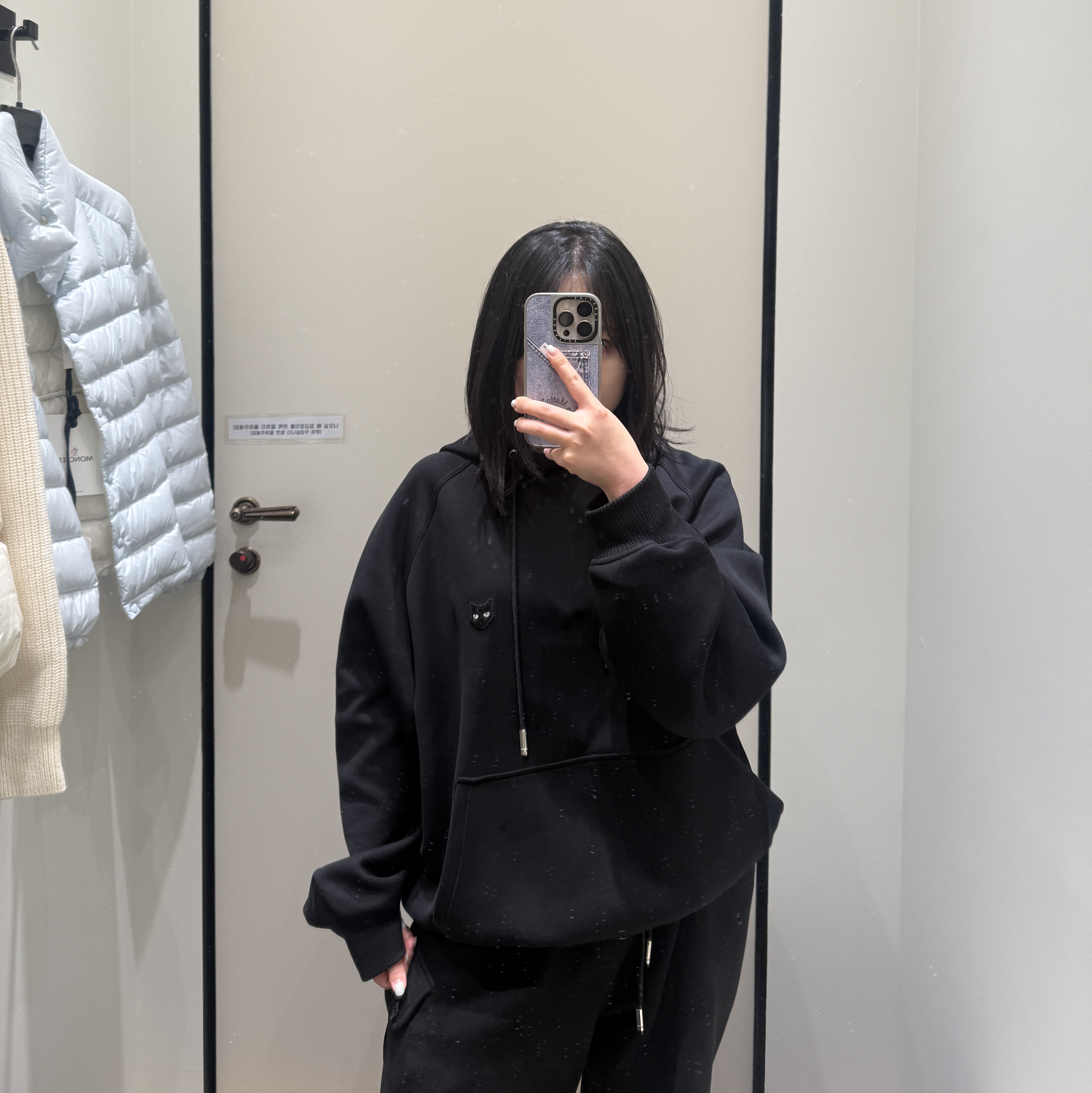 SONGZIO ZZERO Blue Eye Hood Black, (W) SONGZIO ZZERO Panther Classic Hood Black 착용 스타일