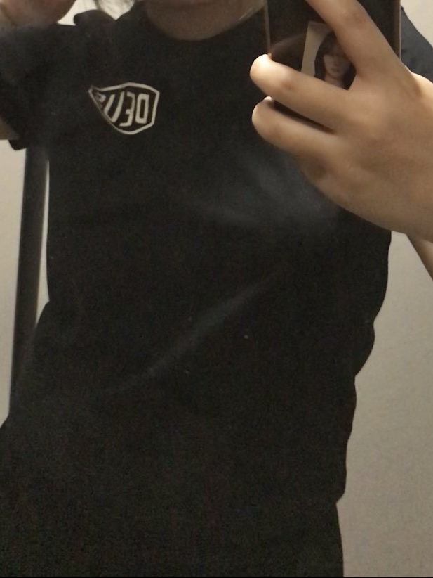 (W) Deus Ex Machina Seoul College Address T-Shirt Black 착용 스타일