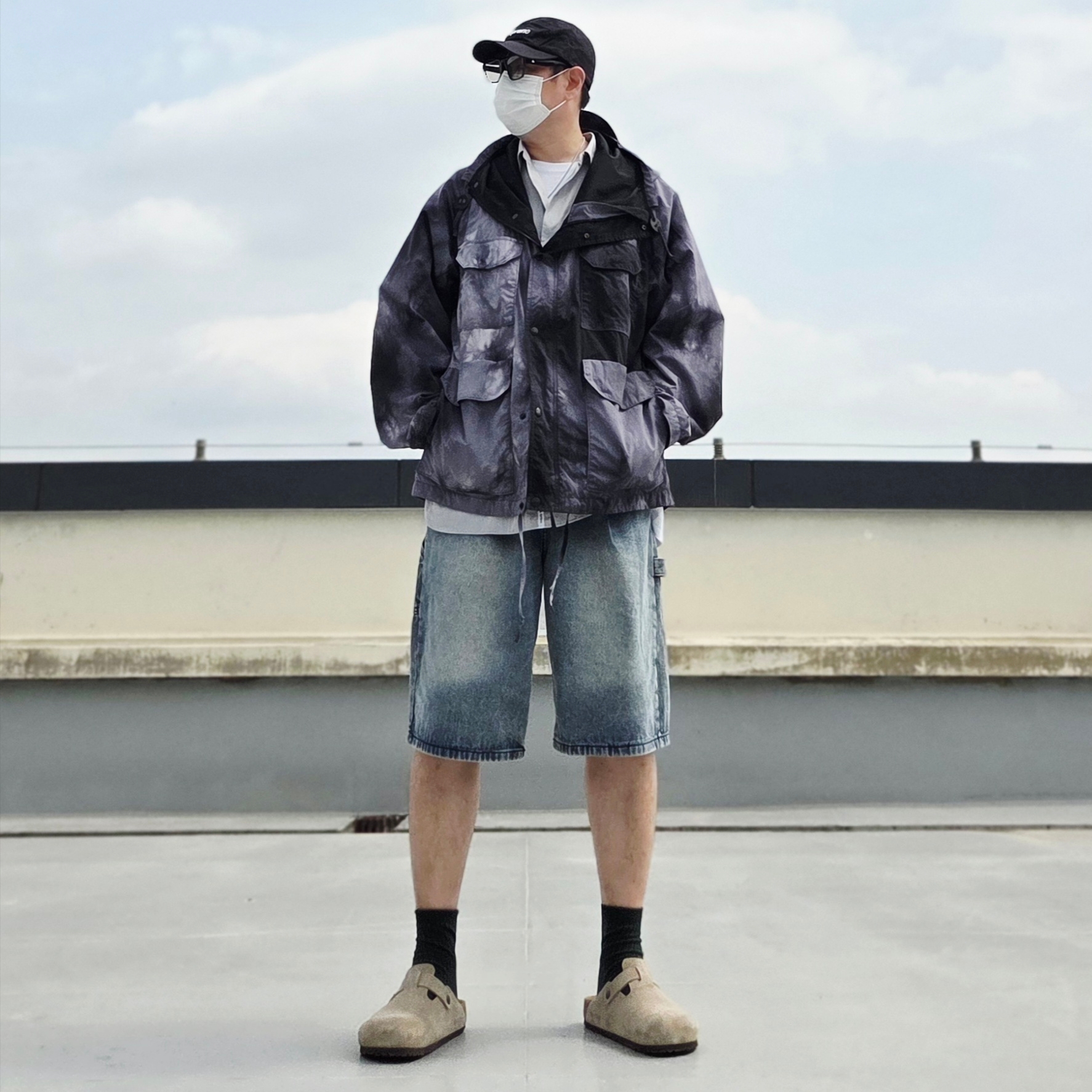 Supreme Washed Chino Twill Camp Cap Black, Birkenstock Boston Suede Leather Taupe - Regular 착용 스타일 - 2