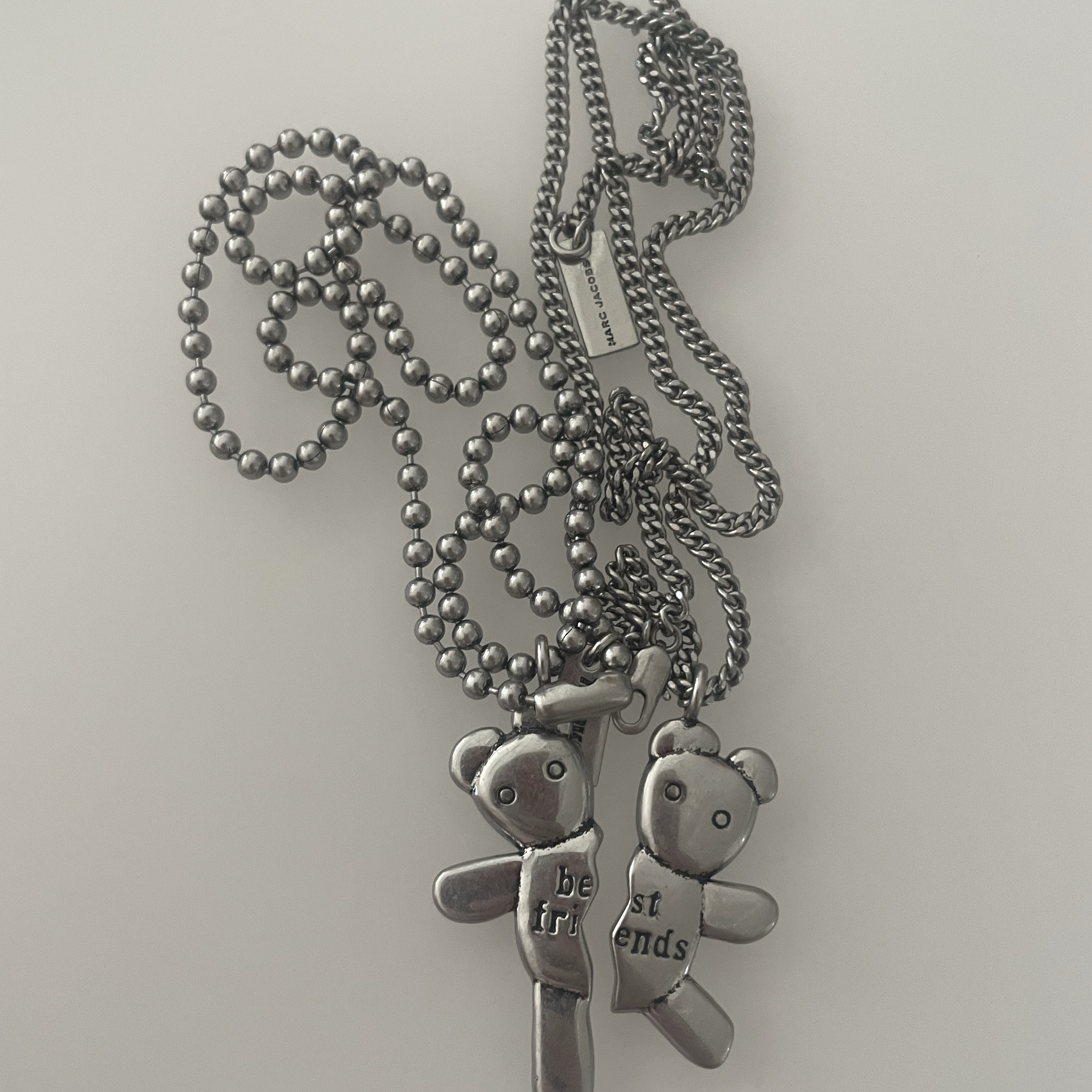 Heaven by Marc Jacobs Friendship Necklace Set Silver Ox (Set of 2) 착용 스타일