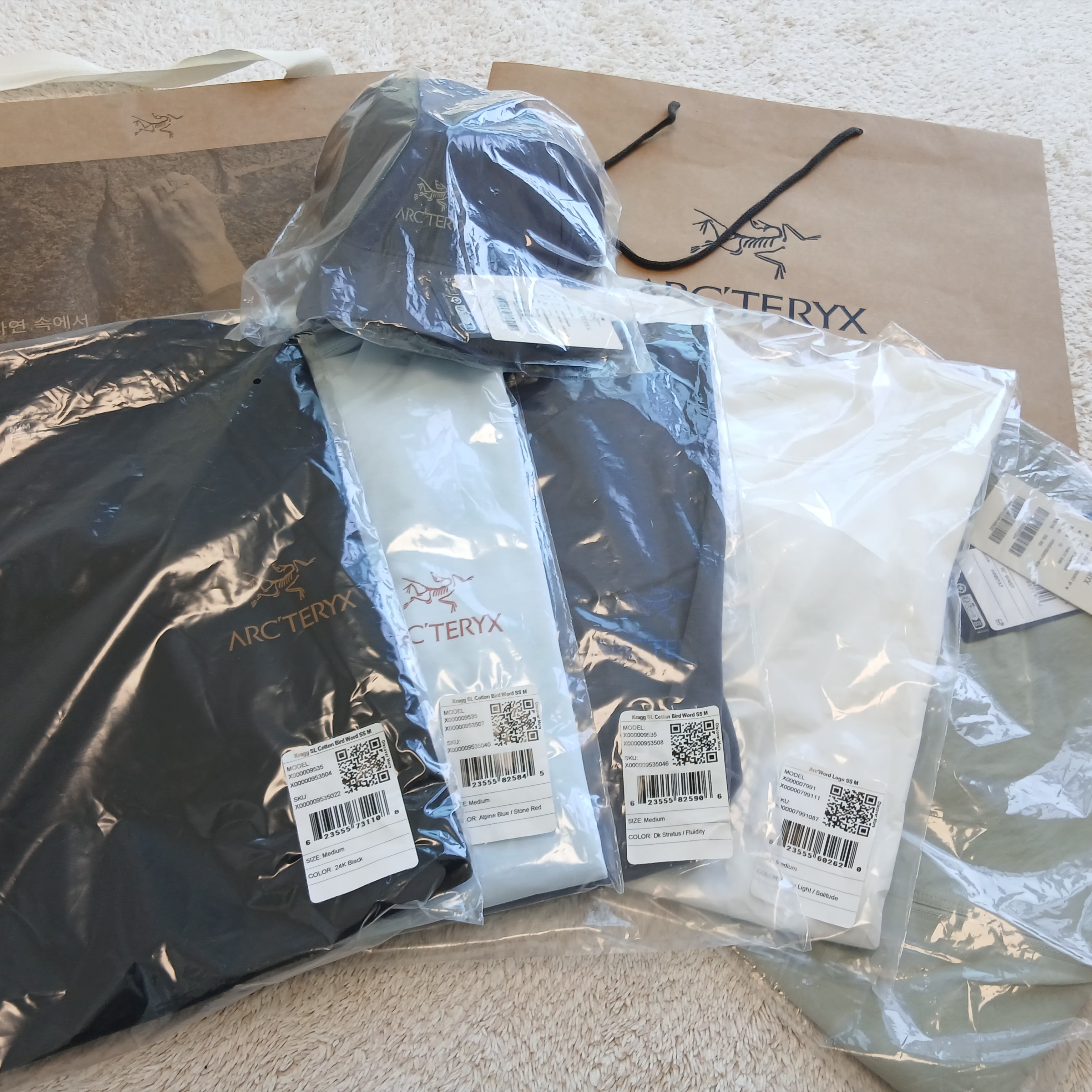 Arc'teryx Kragg SL Cotton Bird Word SS T-Shirt 24K Black, Arc'teryx Gamma Quick Dry Shorts 9 Inch Habitat 착용 스타일 - 2