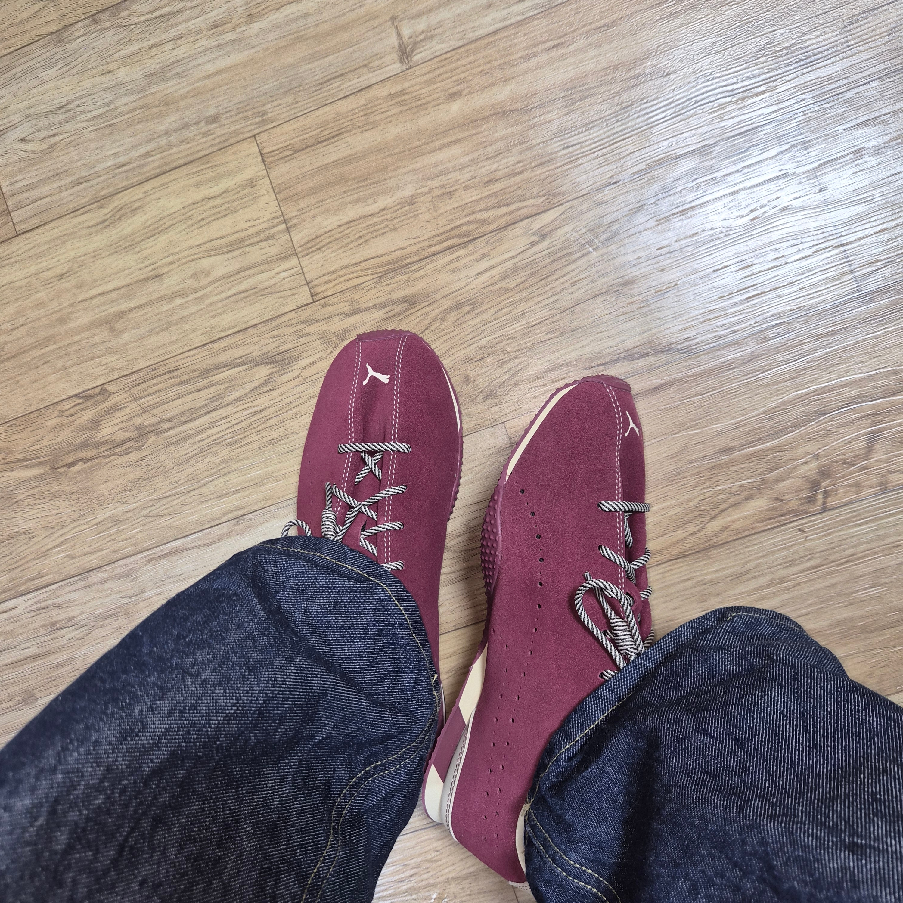 (W) Puma x Noafterno H-Street Casual Sports Shoes Red 착용 스타일