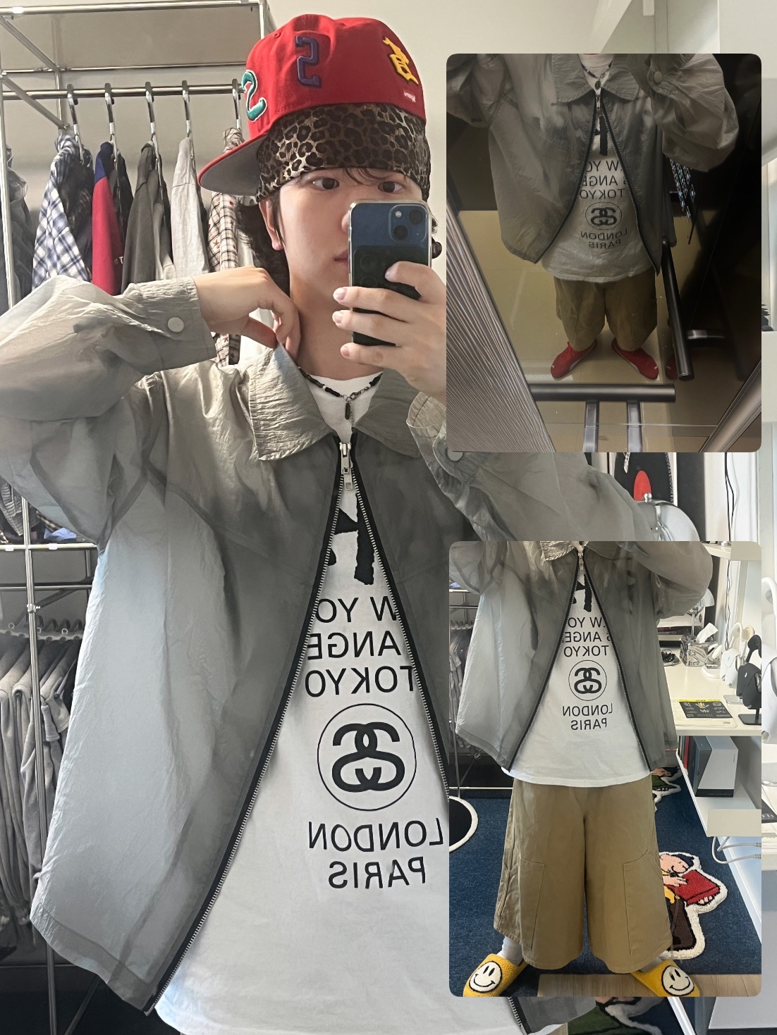 Stussy World Tour T-Shirt White, Supreme Multi S Logo New Era Red - 25SS 착용 스타일 - 1