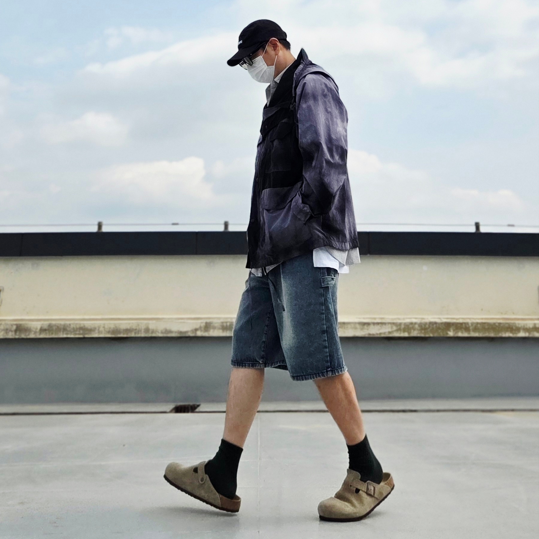 Supreme Washed Chino Twill Camp Cap Black, Birkenstock Boston Suede Leather Taupe - Regular 착용 스타일 - 5