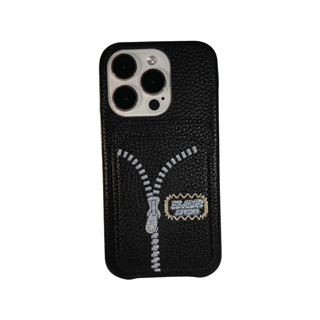 블레임스튜디오 지퍼 로고 레더 블랙케이스(BLAMESTUDIO Zipper Logo Leather Black Case)