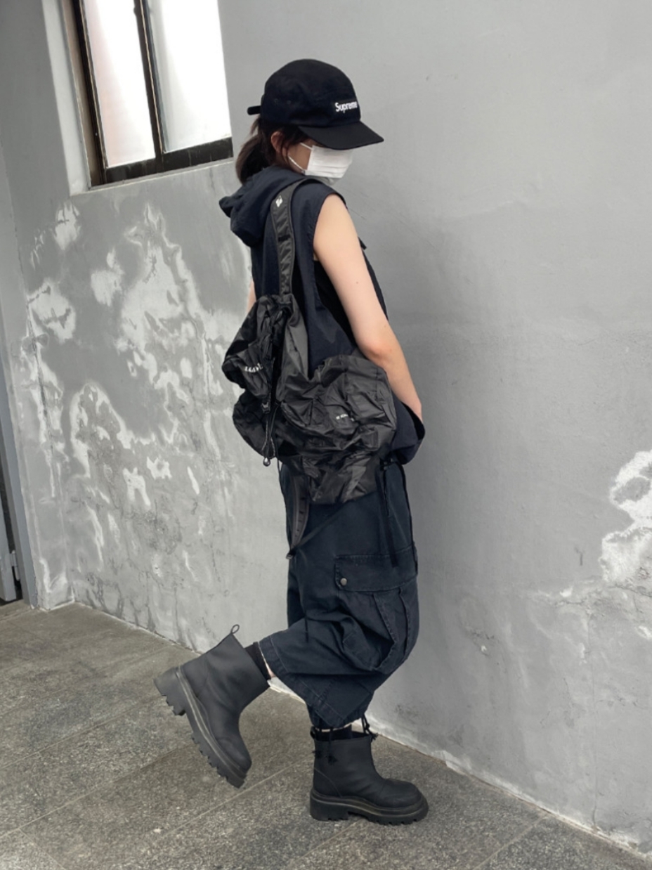 Supreme Waxed Cotton Camp Cap Black - 23FW 착용 스타일 - 6