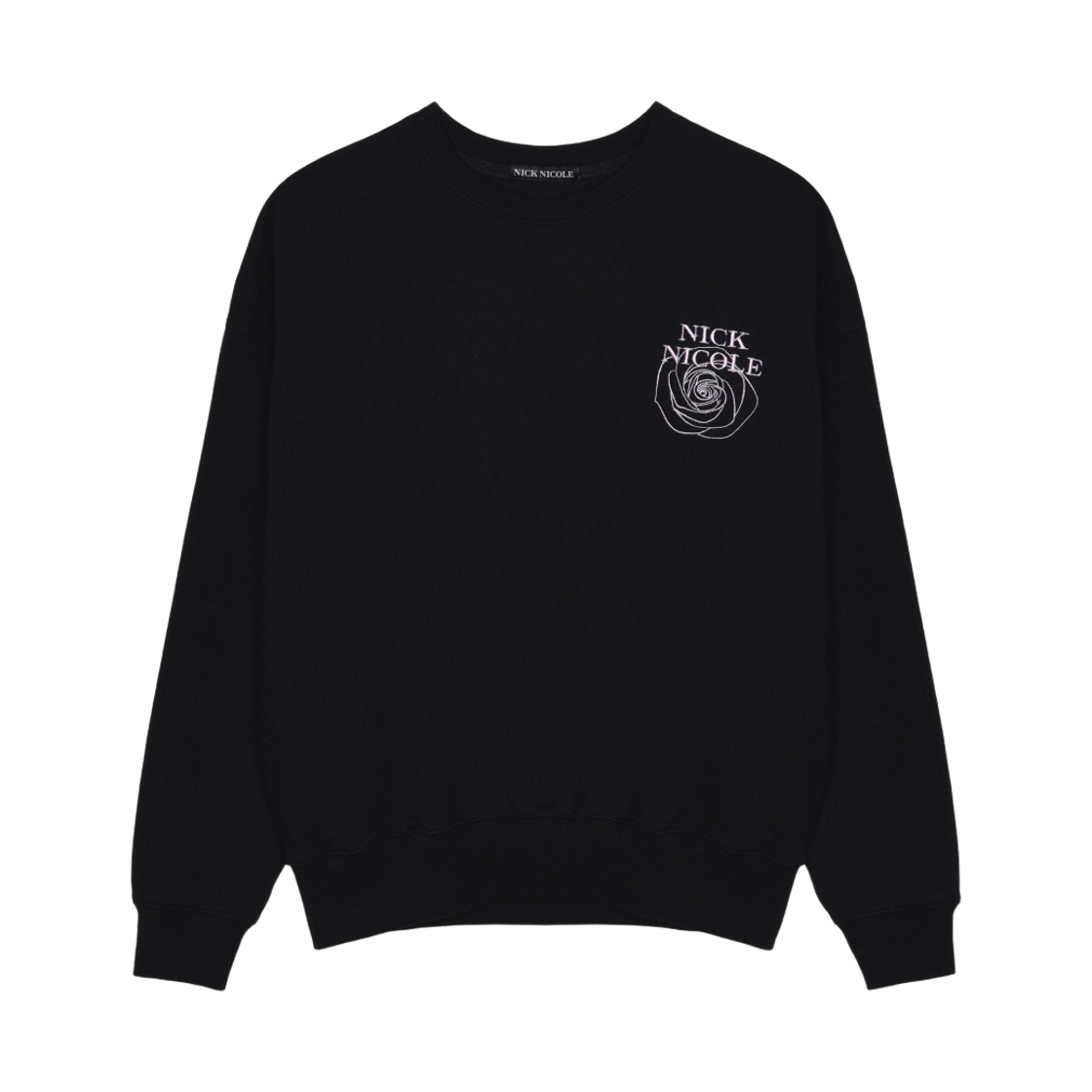 N_SS NICK&NICOLE Mini Volume Nicole Rose Sweatshirt Black Pink