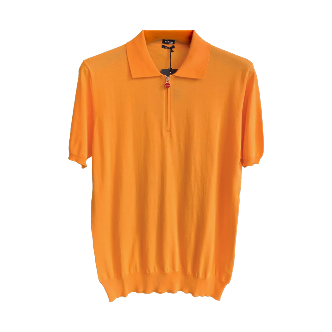 UMKX33ZK322 Kiton Ribbed Detail Polo Orange
