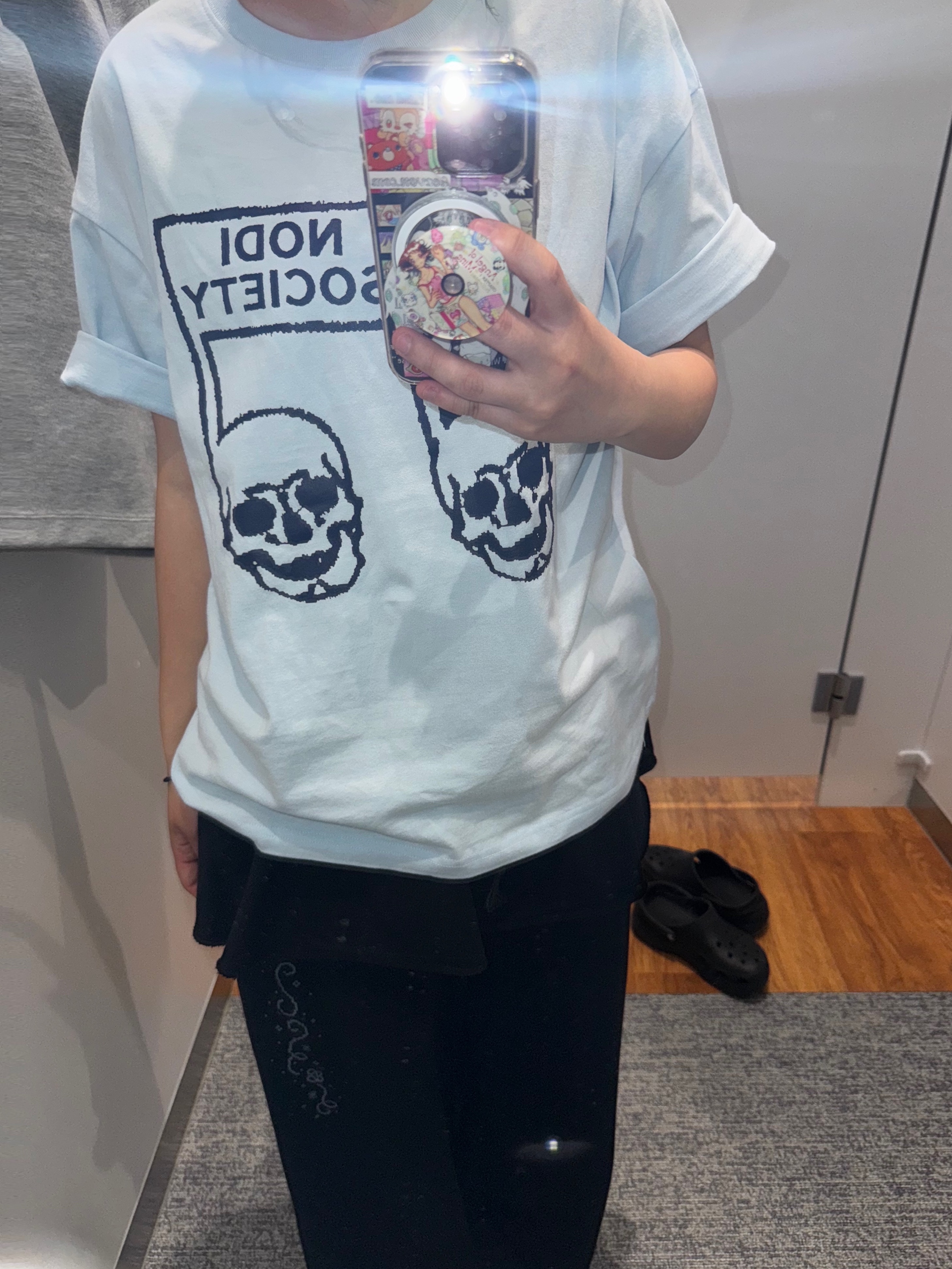 NODI Dead Sound Society Crop Tee Sky Blue 착용 스타일 - 3