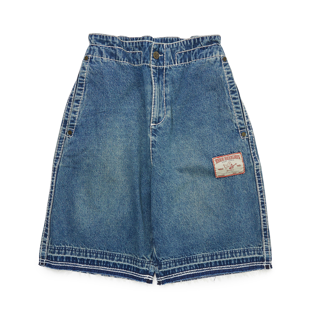 트루릴리젼 더블 포켓 와이드 데님 쇼츠 워시드 인디고(True Religion Double Pocket Wide Denim Shorts_Washed Indigo) - 2